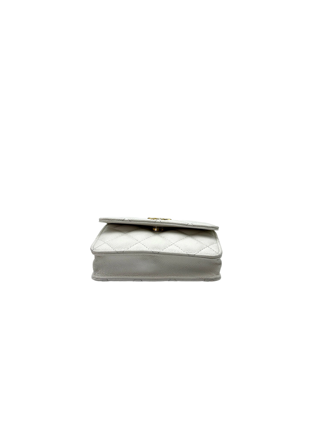 Chanel 22A White Quilted Leather Mini Wallet On Chain With Gold Hardware(LN***A1) CC1637