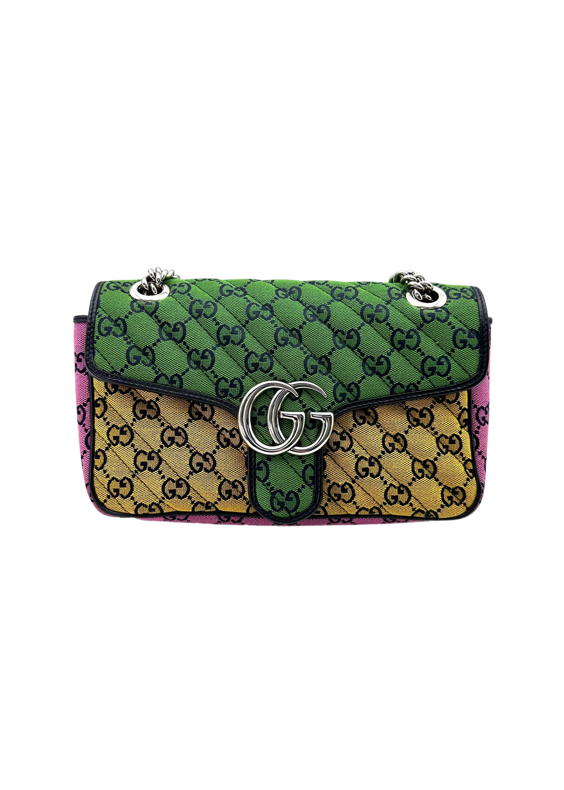 Gucci GG Marmont Multicolor Diagonal Quilted Canvas Shoulder Bag GG814