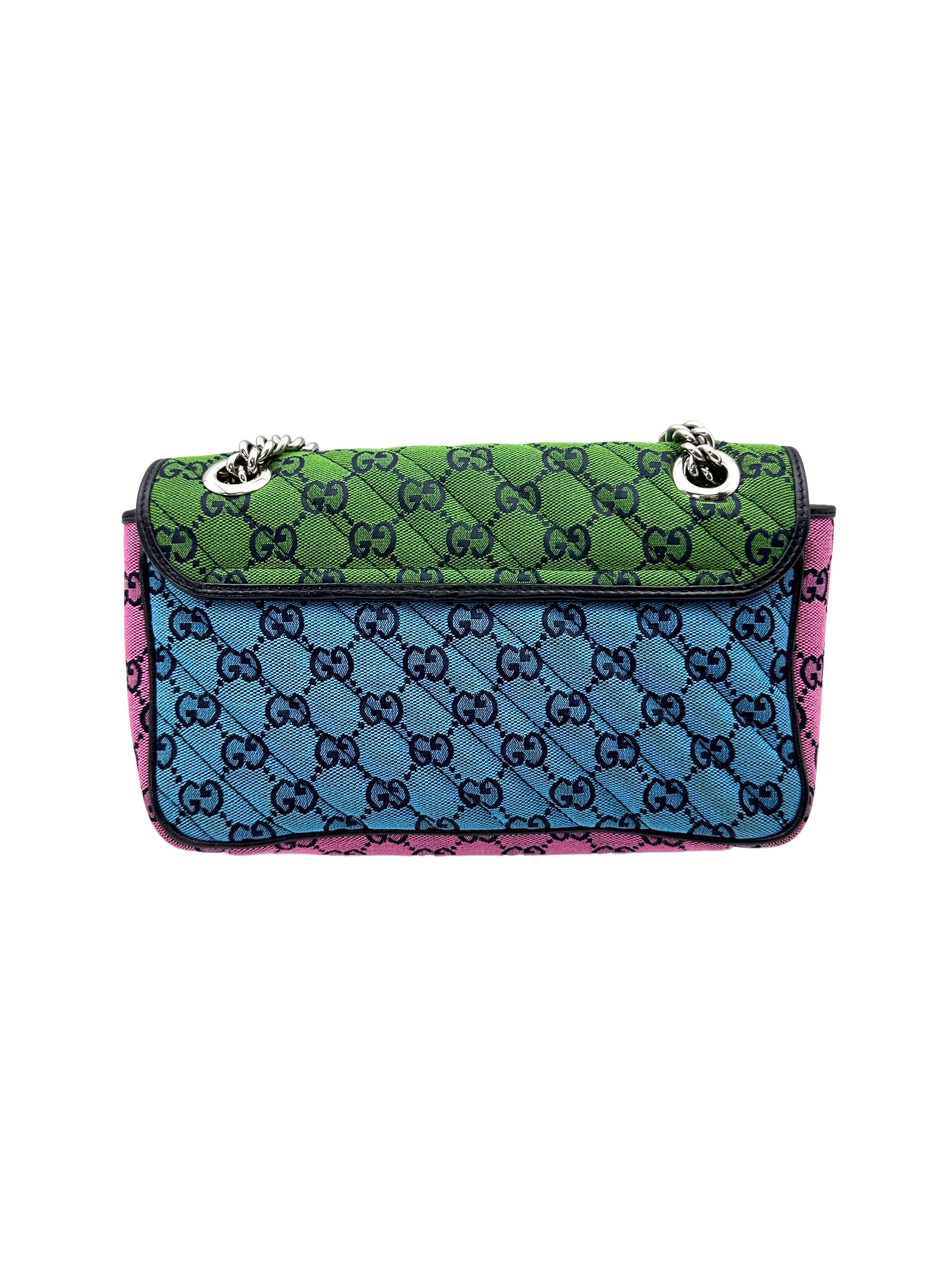 Gucci GG Marmont Multicolor Diagonal Quilted Canvas Shoulder Bag GG814