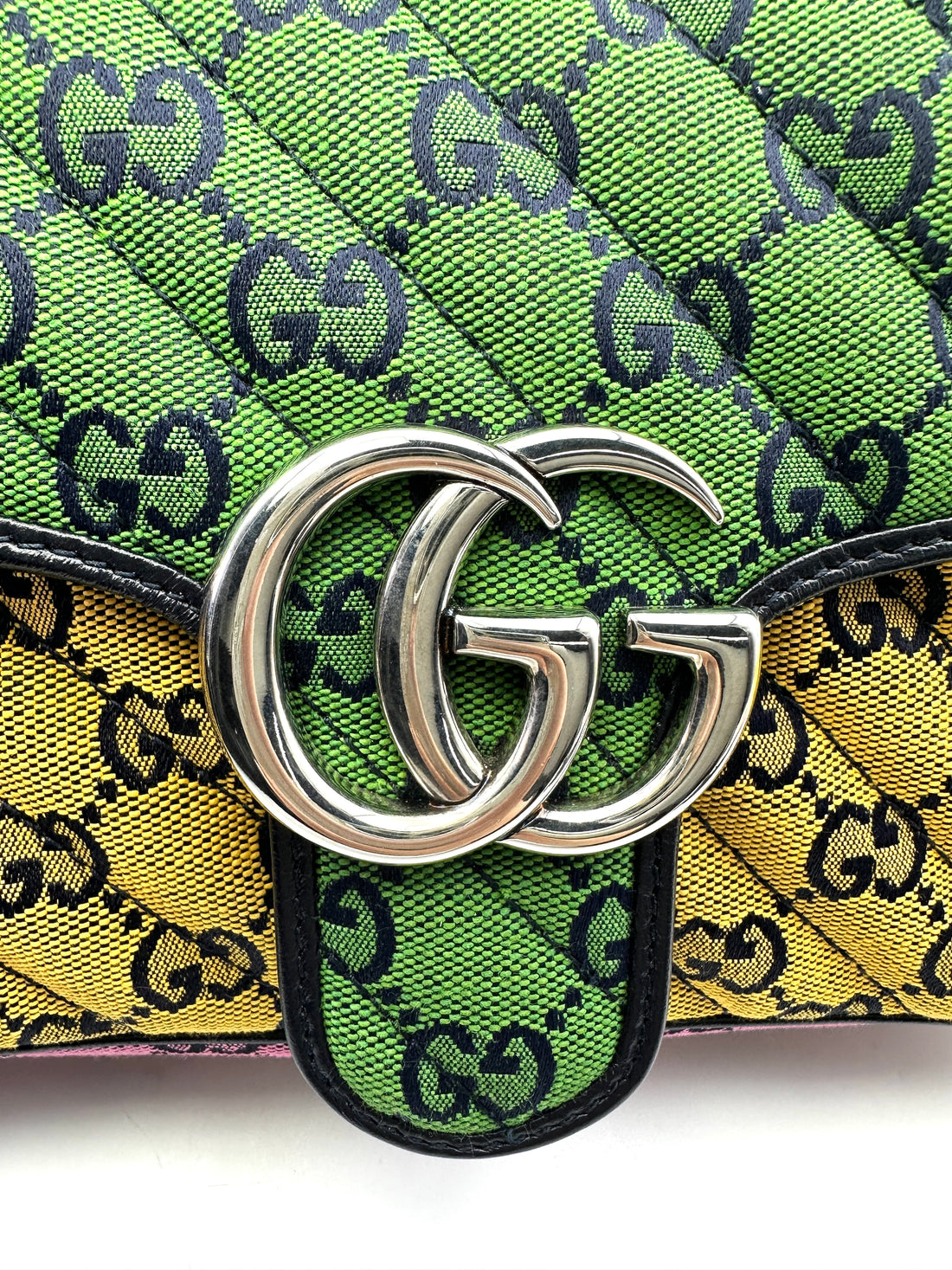 Gucci GG Marmont Multicolor Diagonal Quilted Canvas Shoulder Bag GG814