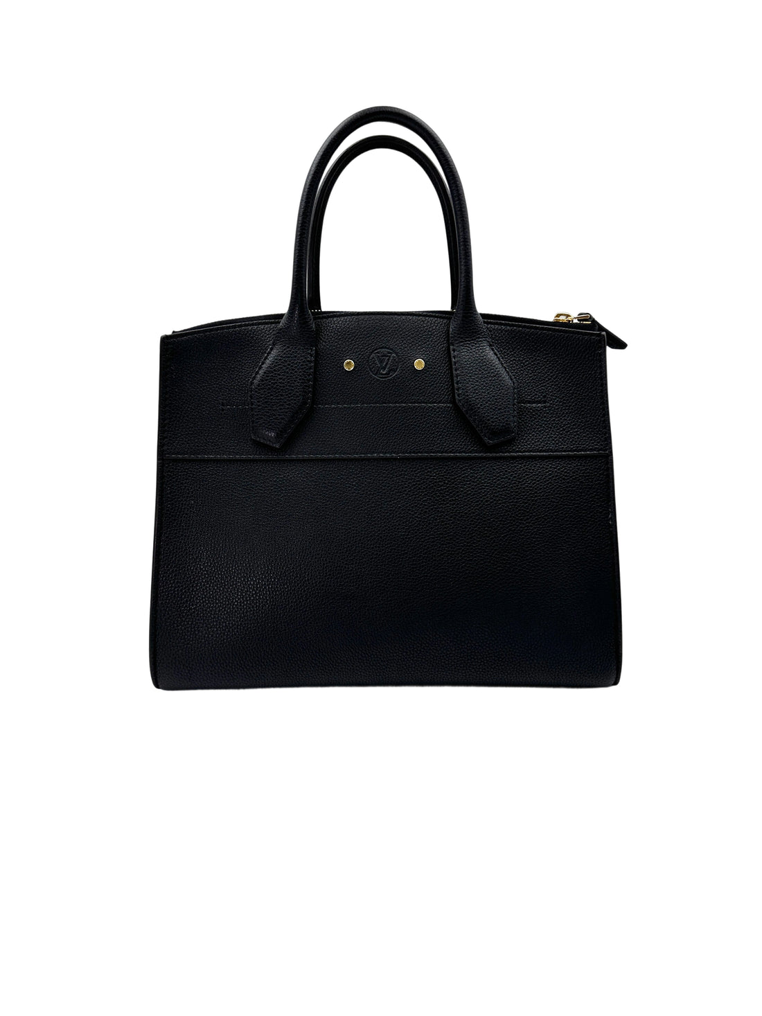 Louis Vuitton City Steamer Black Leather Medium Size Handle Bag LV2316