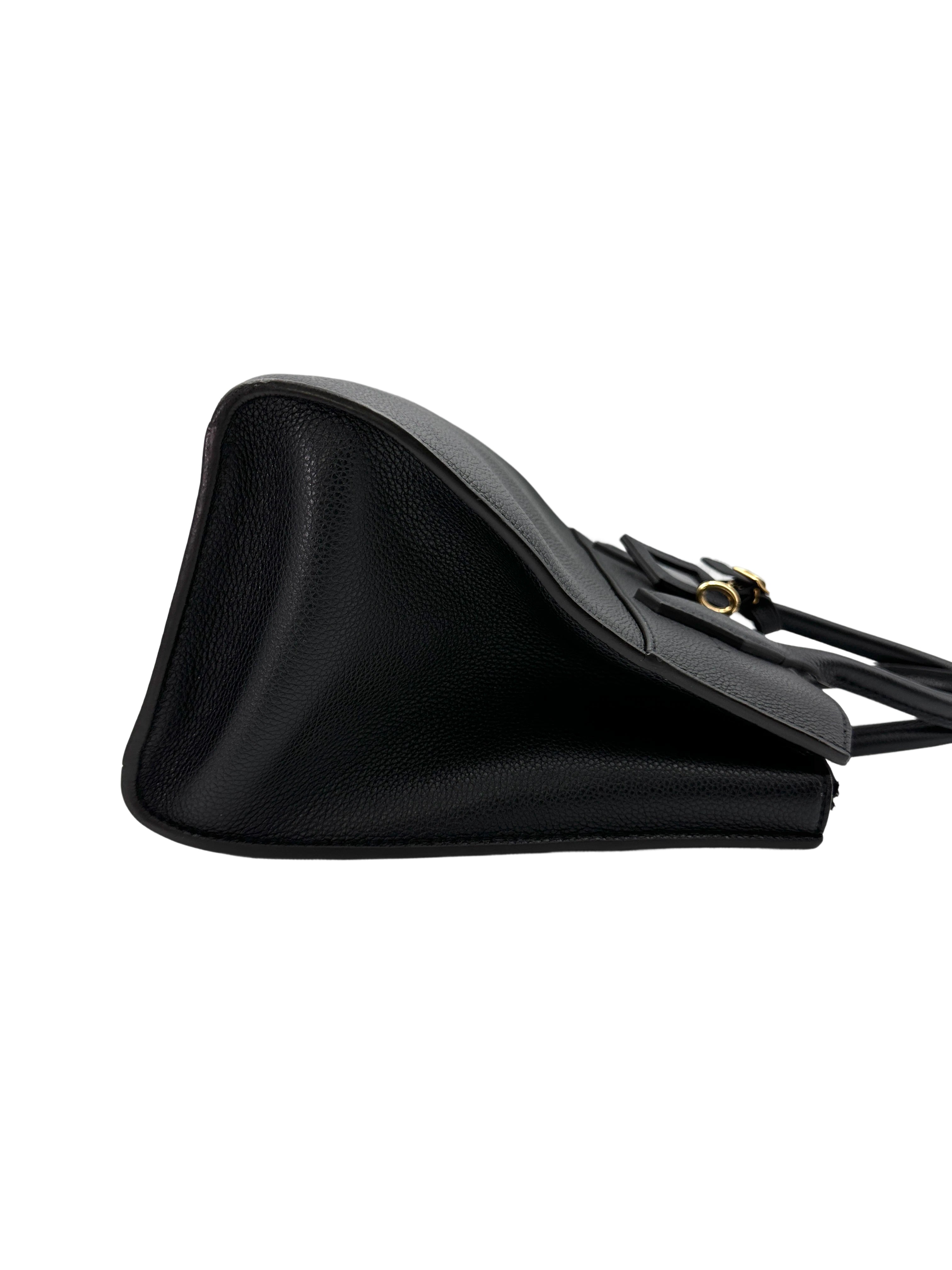 Louis Vuitton City Steamer Black Leather Medium Size Handle Bag LV2316