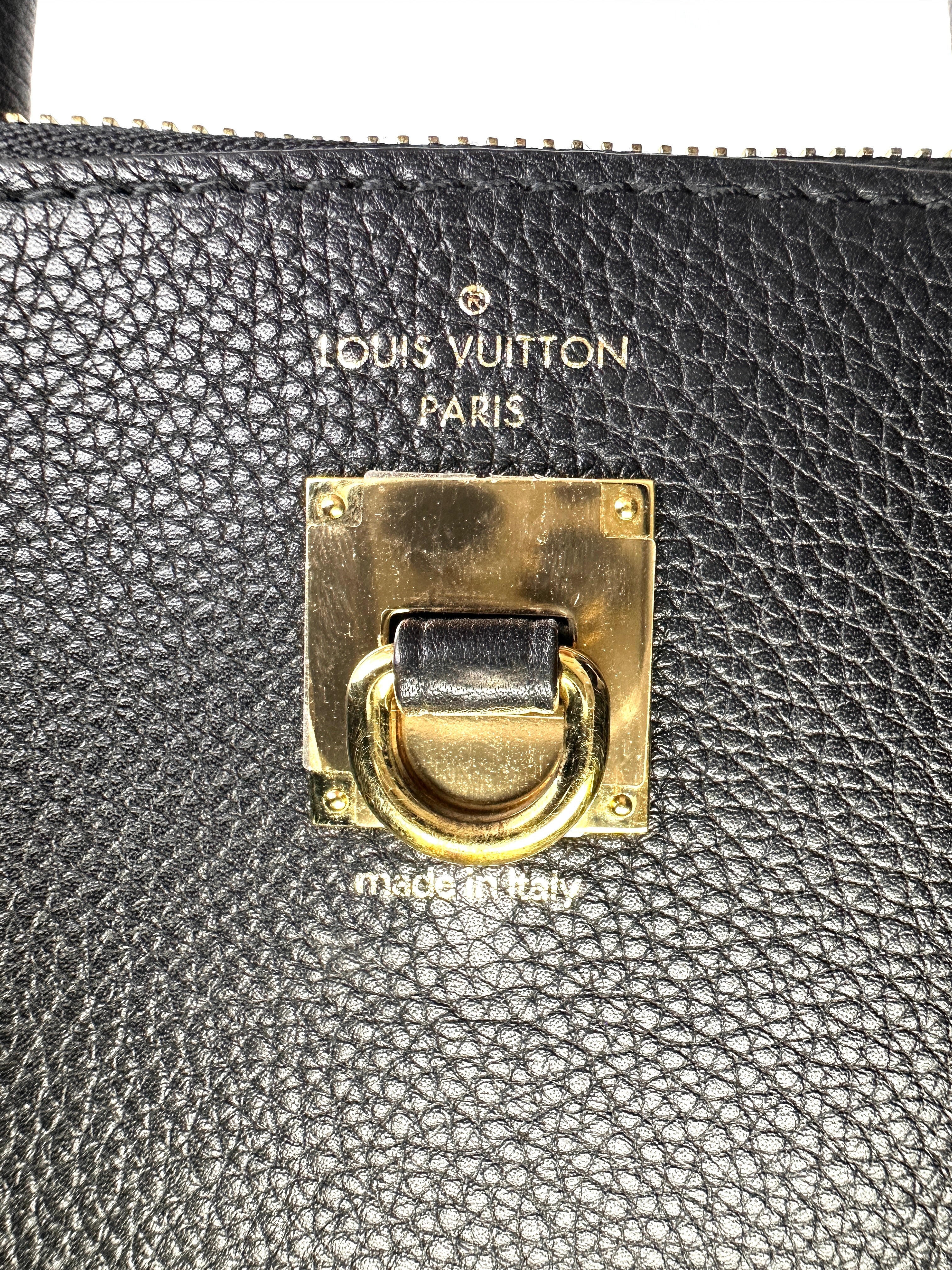 Louis Vuitton City Steamer Black Leather Medium Size Handle Bag LV2316