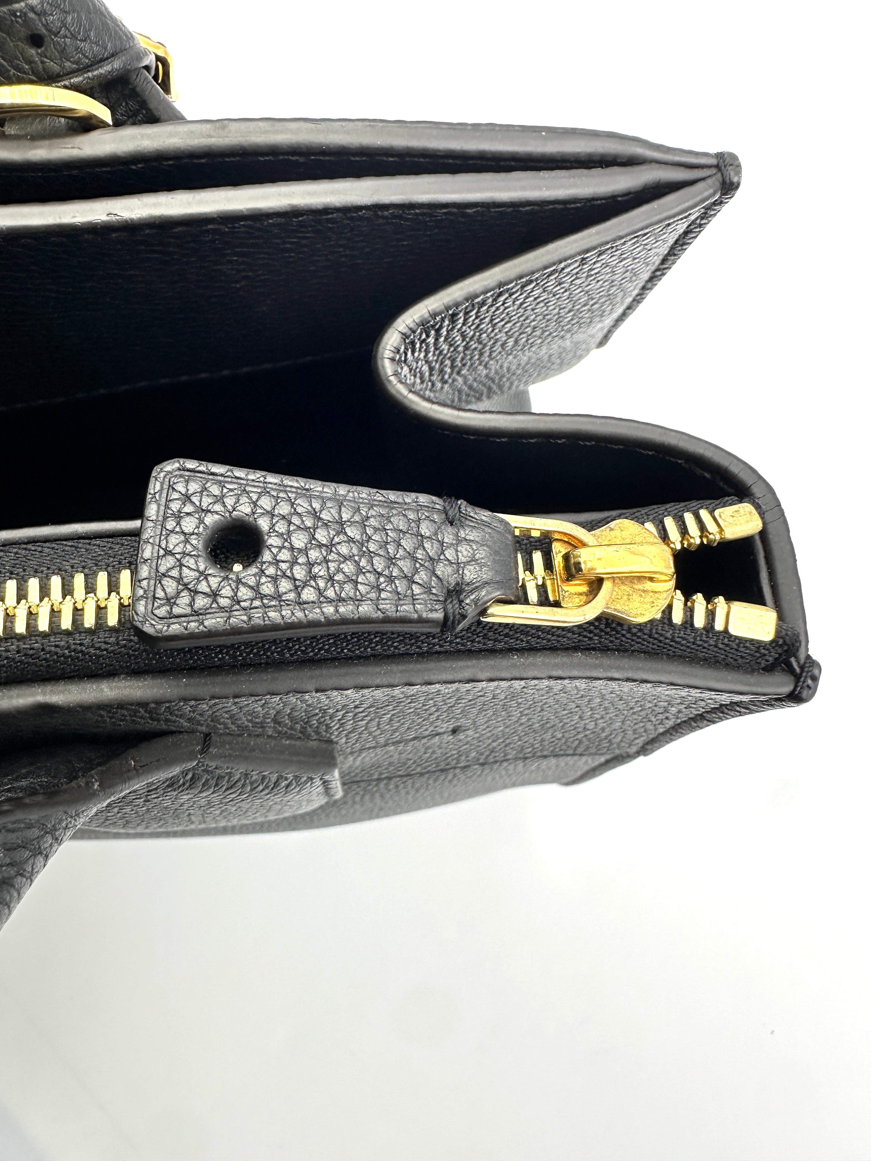 Louis Vuitton City Steamer Black Leather Medium Size Handle Bag LV2316