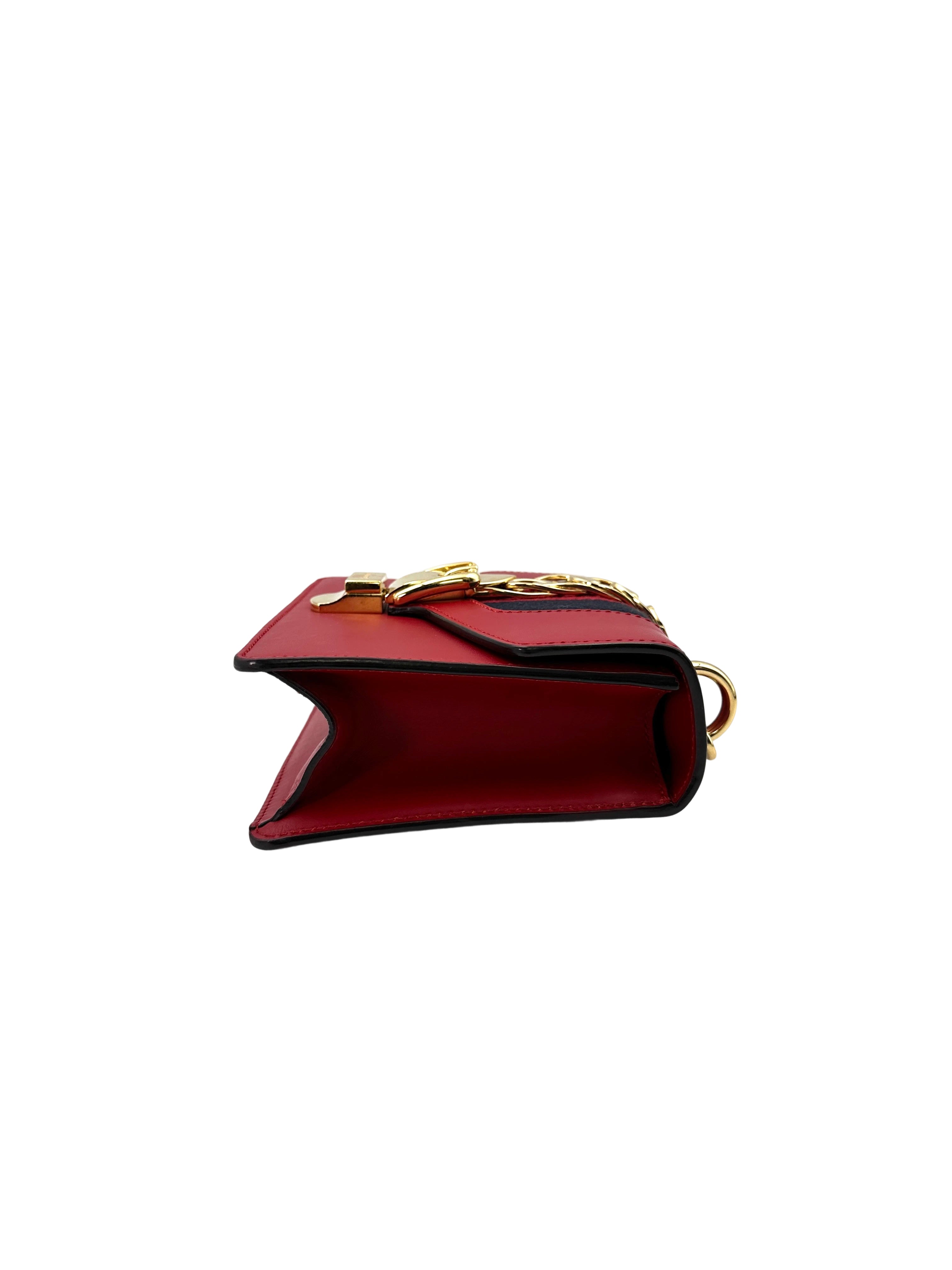 Gucci Sylvie Red Leather Small Size Shoulder Bag GG815