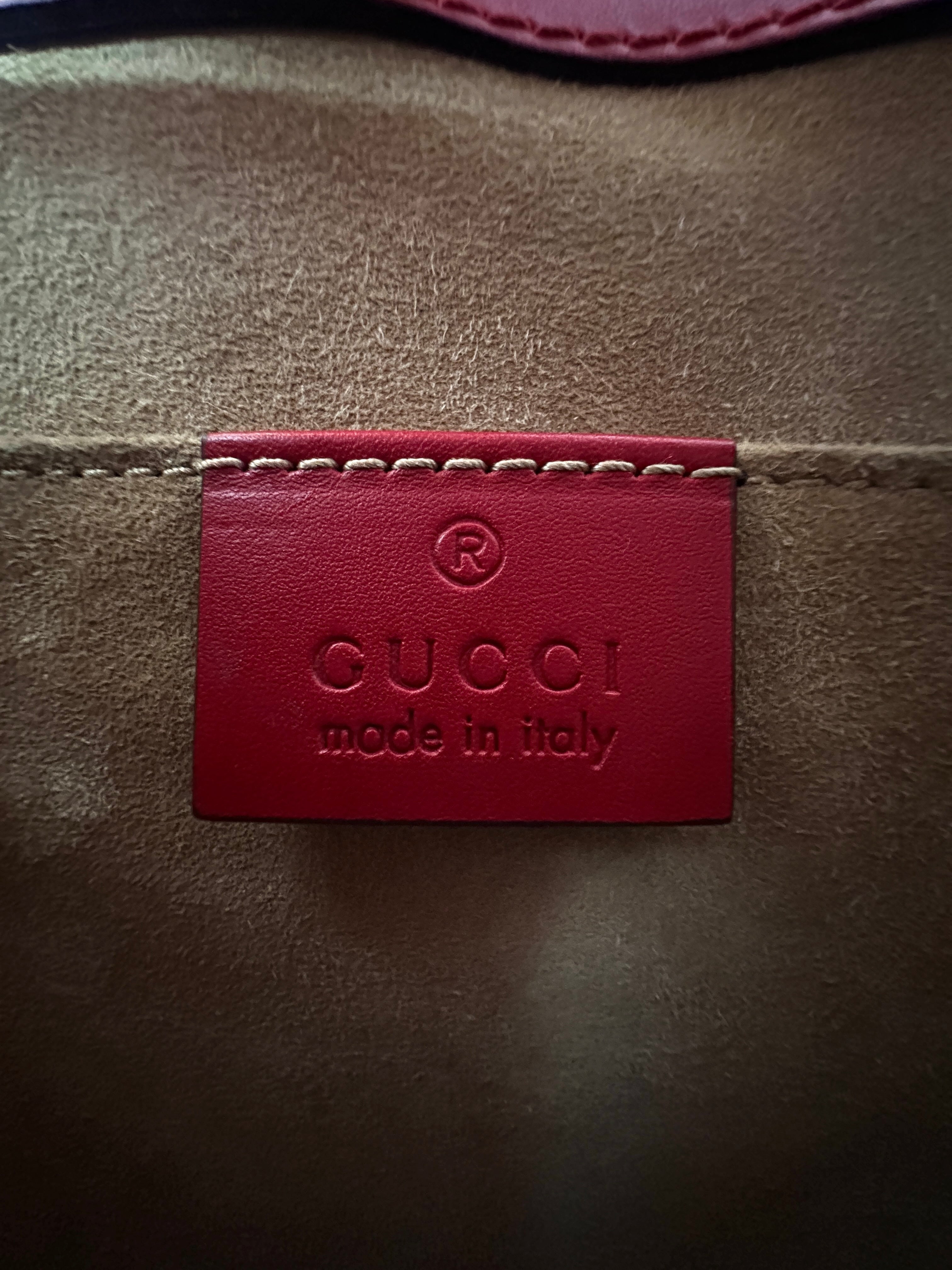 Gucci Sylvie Red Leather Small Size Shoulder Bag GG815