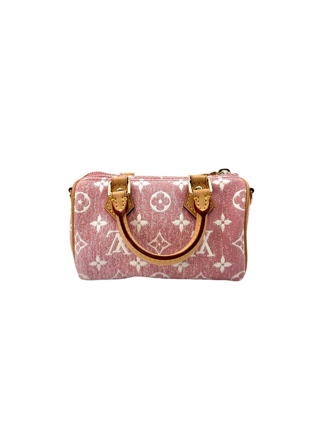 Louis Vuitton Nano Speedy Pink Monogram Jacquard Denim Handle Bag LV2315