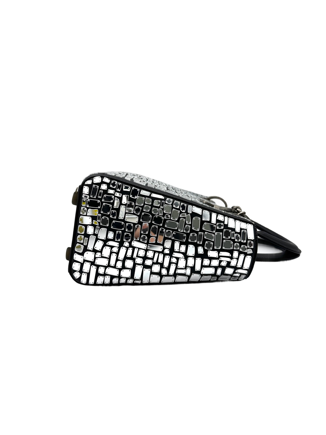 Christian Dior Lady Dior Mosaic Of Mirrors Sequin Embroidered Leather Handle Bag DR621