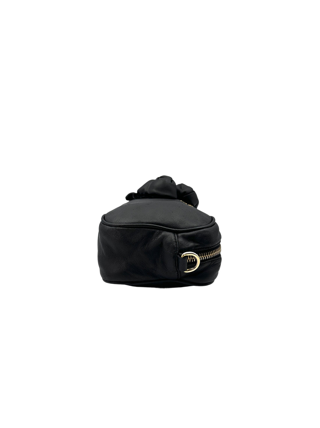 Prada Black Nappa Leather Rose Applique Shoulder Bag PR225