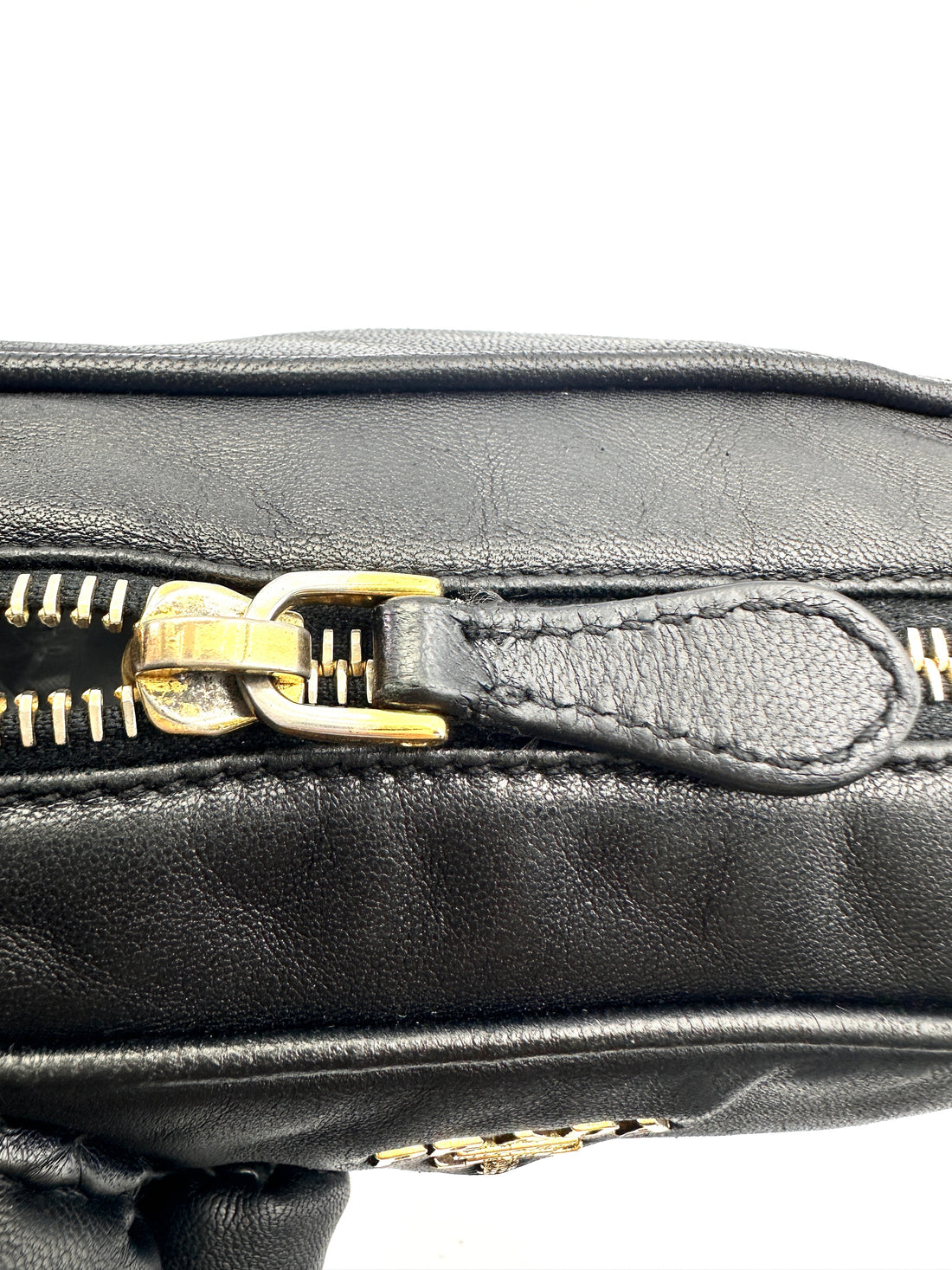 Prada Black Nappa Leather Rose Applique Shoulder Bag PR225