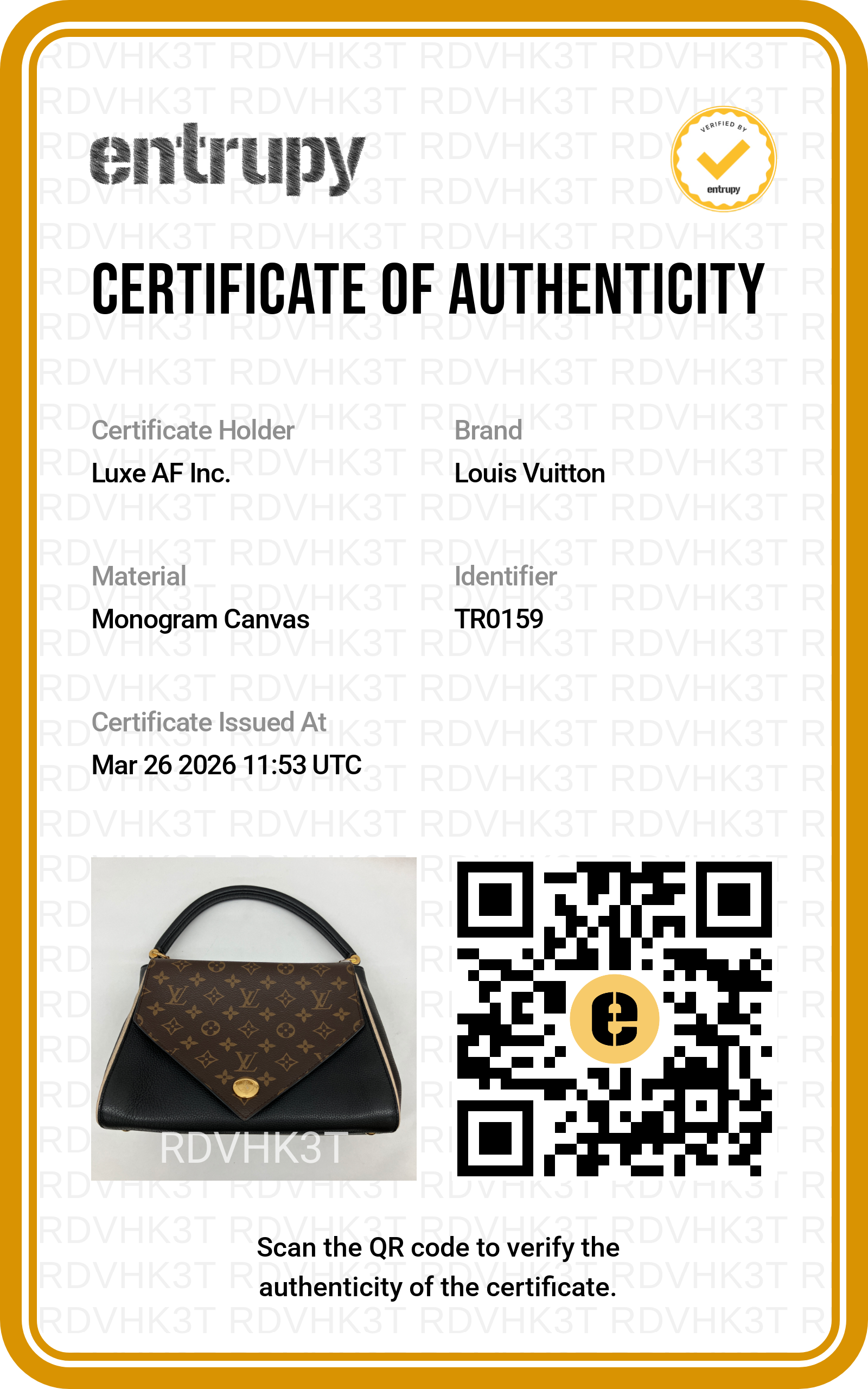 Louis Vuitton Double V Monogram Canvas And Black Grained Leather Handle Bag LV2324