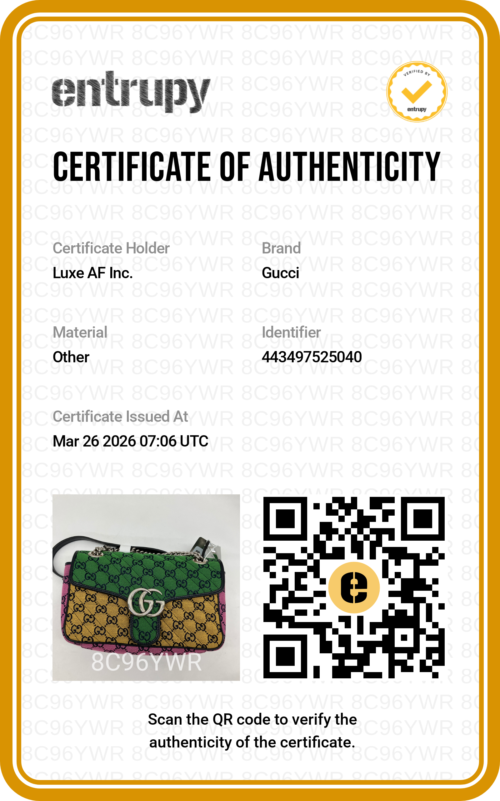 Gucci GG Marmont Multicolor Diagonal Quilted Canvas Shoulder Bag GG814