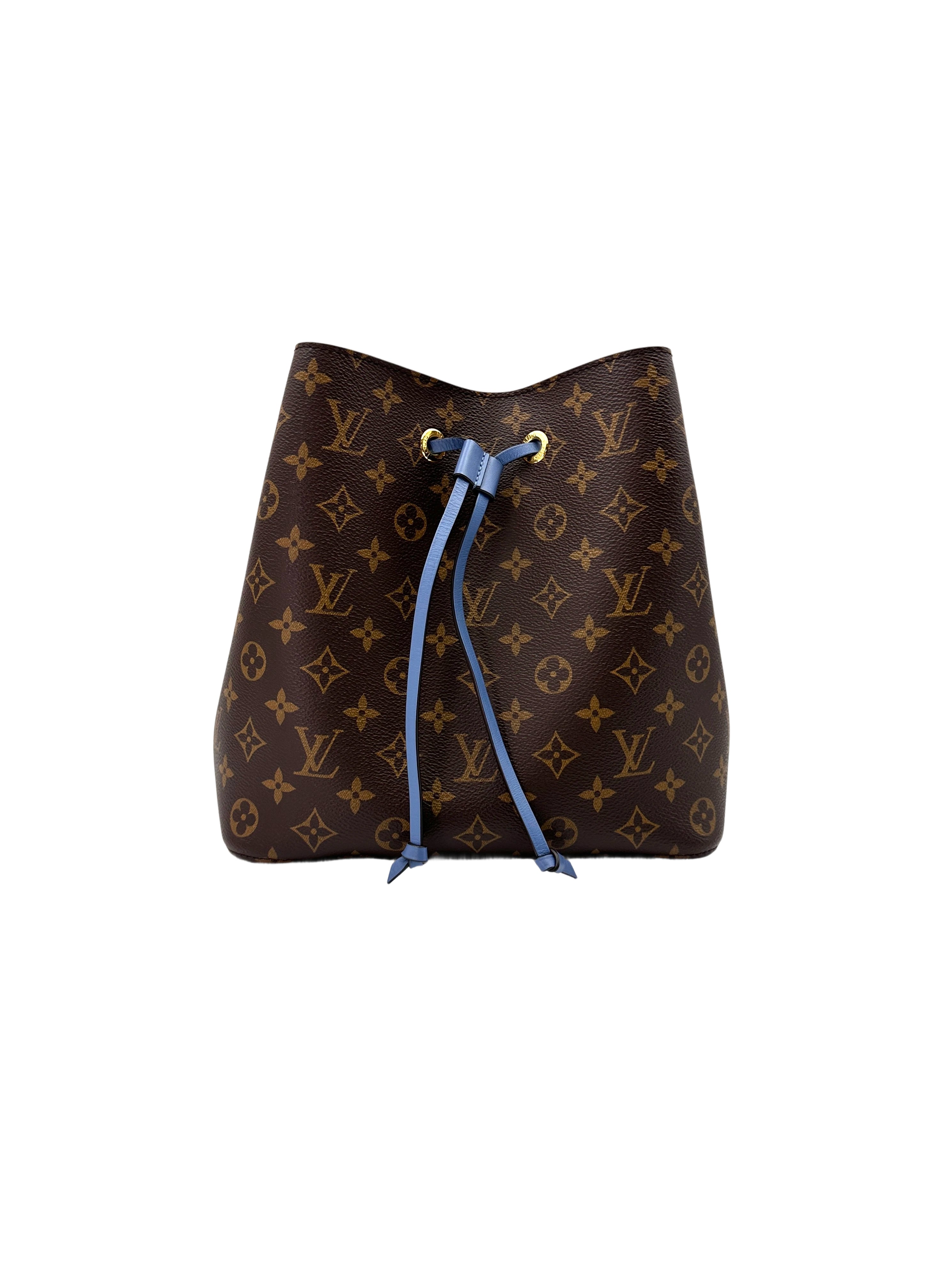 Louis Vuitton Neonoe Monogram Canvas Bucket Bag With Blue Drawstring LV2322