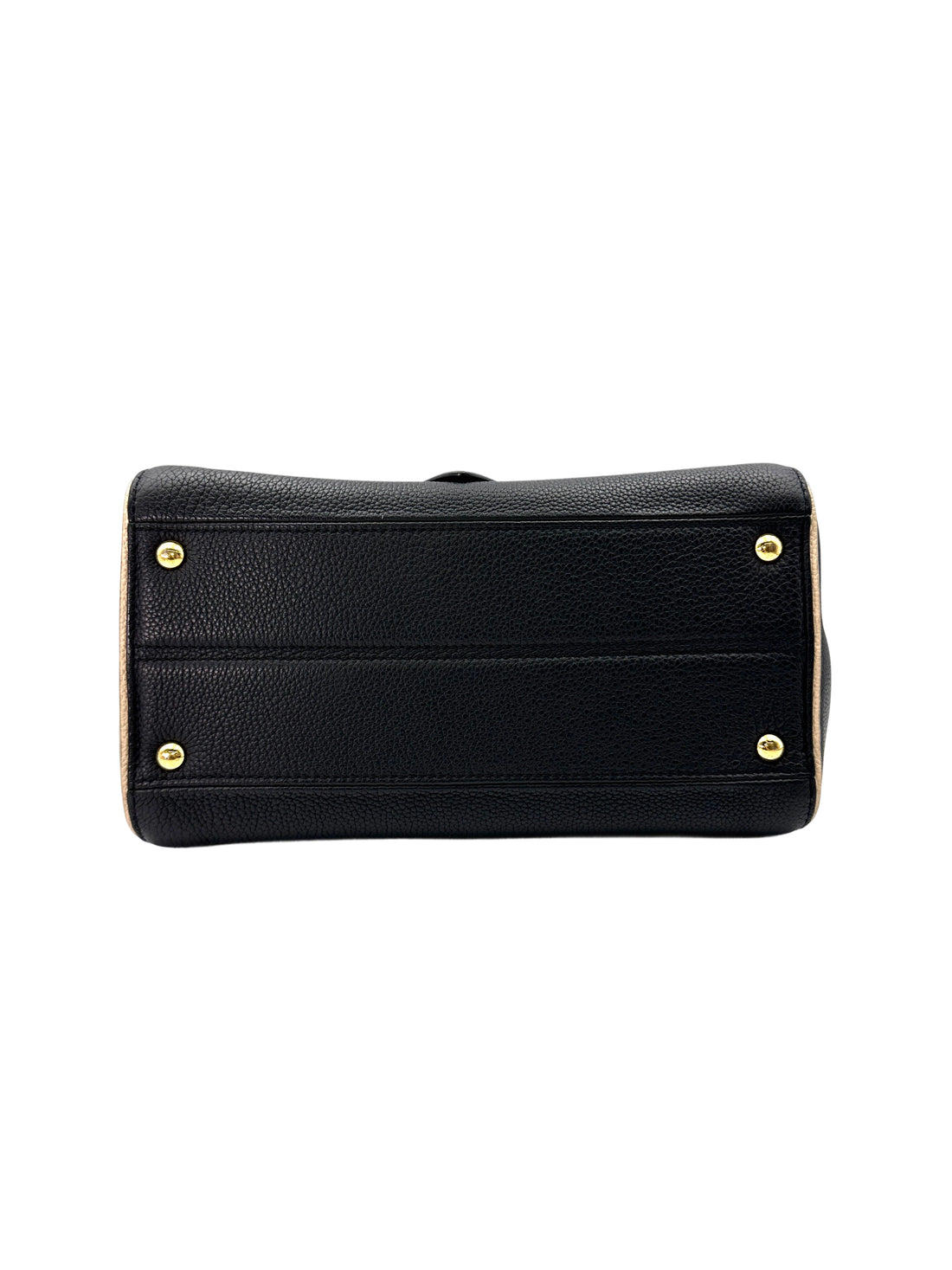 Louis Vuitton Double V Monogram Canvas And Black Grained Leather Handle Bag LV2324