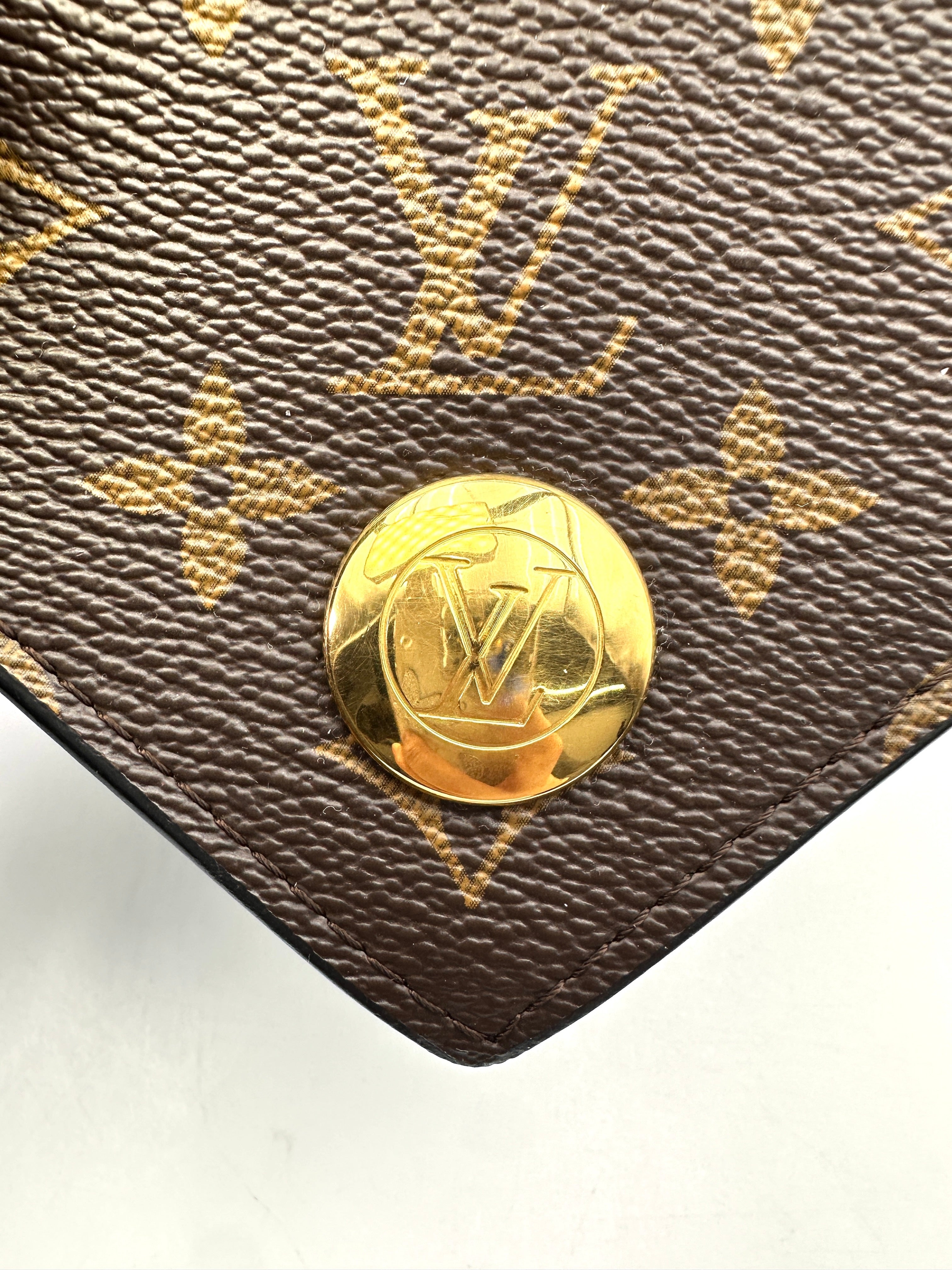 Louis Vuitton Double V Monogram Canvas And Black Grained Leather Handle Bag LV2324