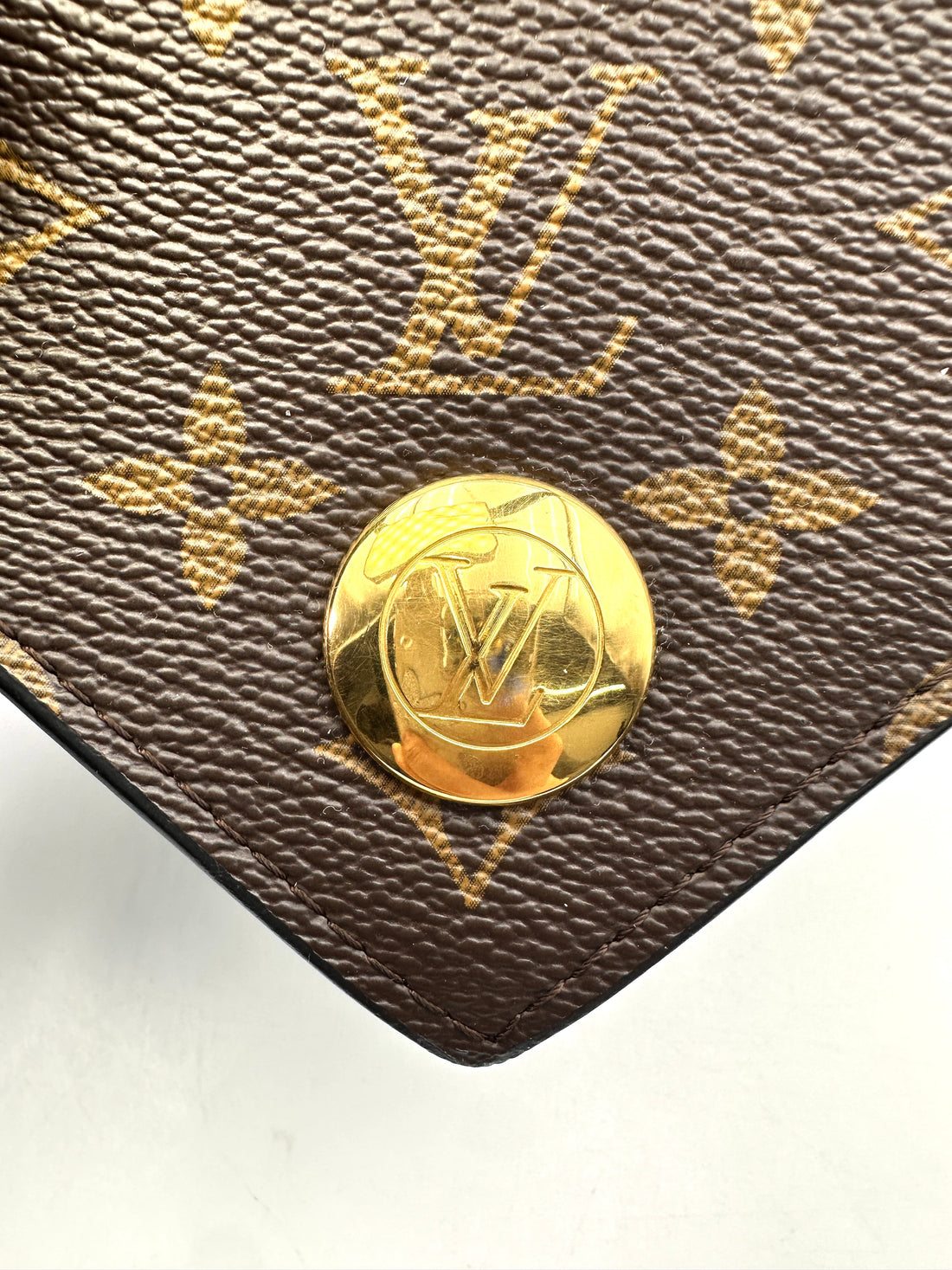 Louis Vuitton Double V Monogram Canvas And Black Grained Leather Handle Bag LV2324