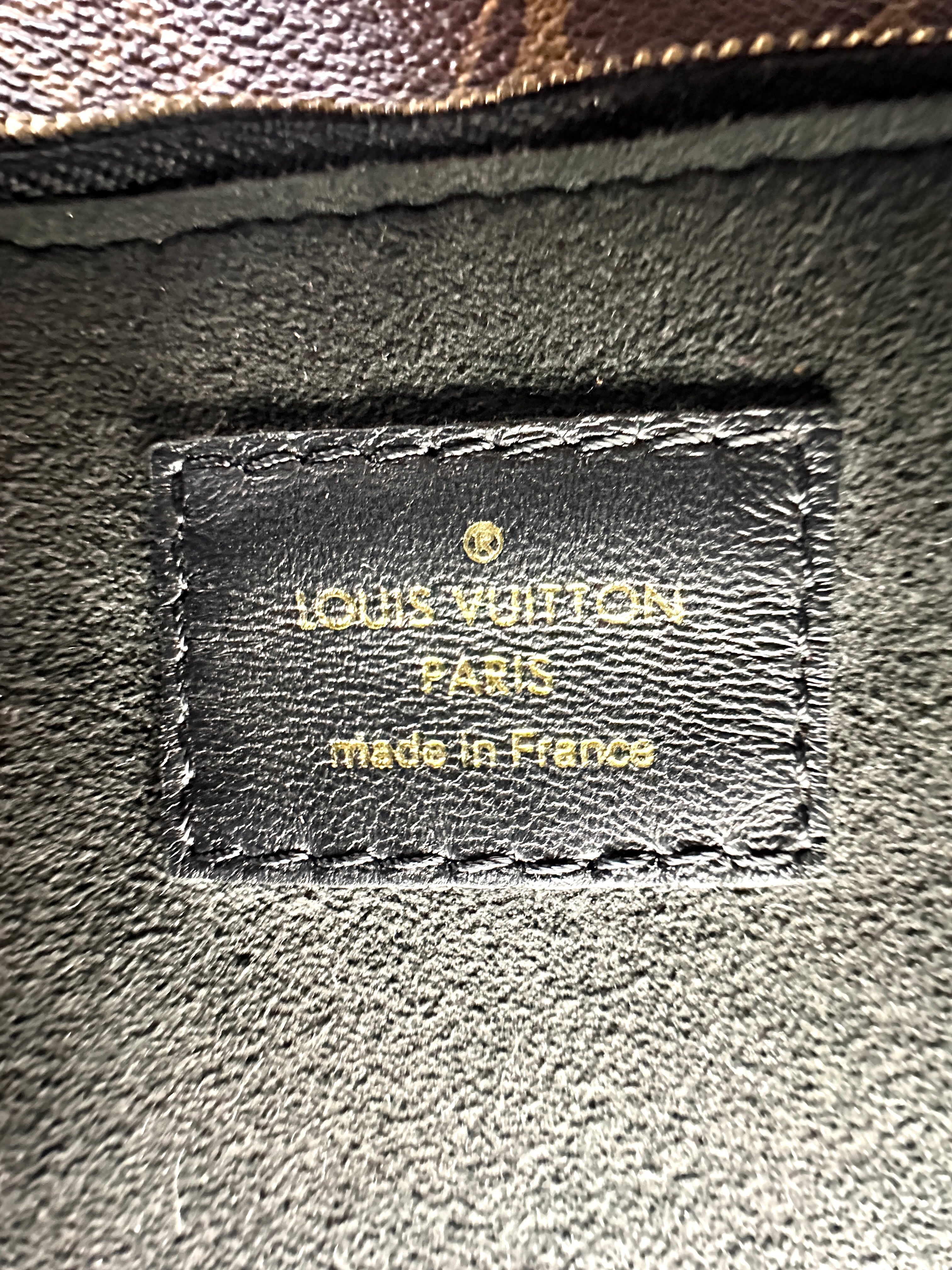 Louis Vuitton Double V Monogram Canvas And Black Grained Leather Handle Bag LV2324