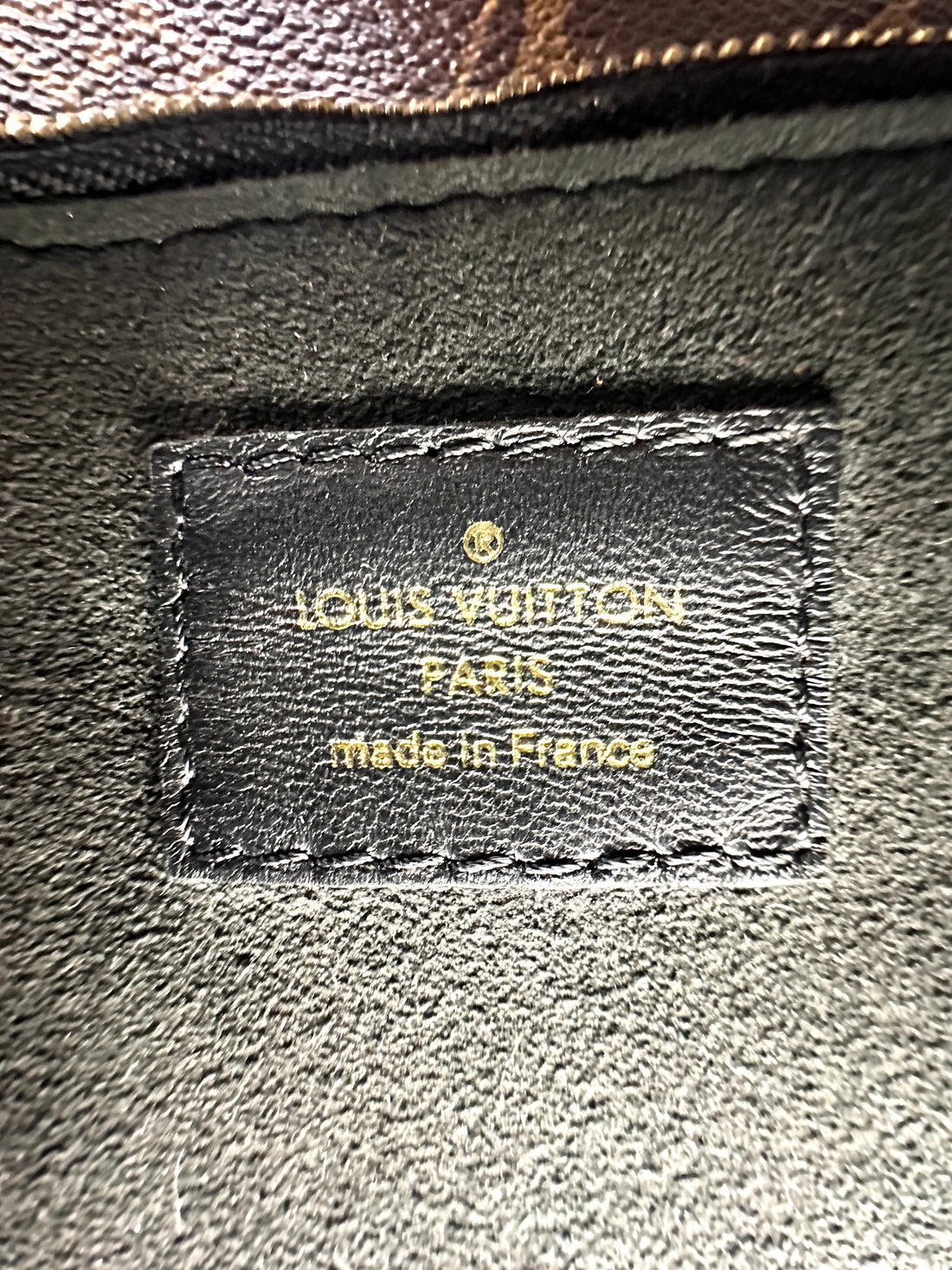Louis Vuitton Double V Monogram Canvas And Black Grained Leather Handle Bag LV2324