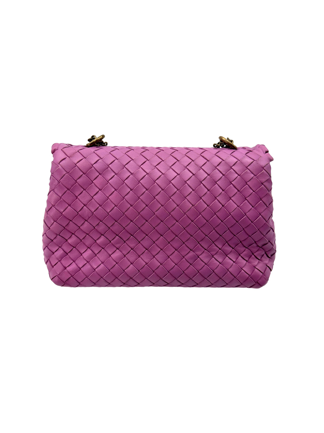 Bottega Veneta Olimpia Pink Intrecciato Leather Small Size Shoulder Bag BV116