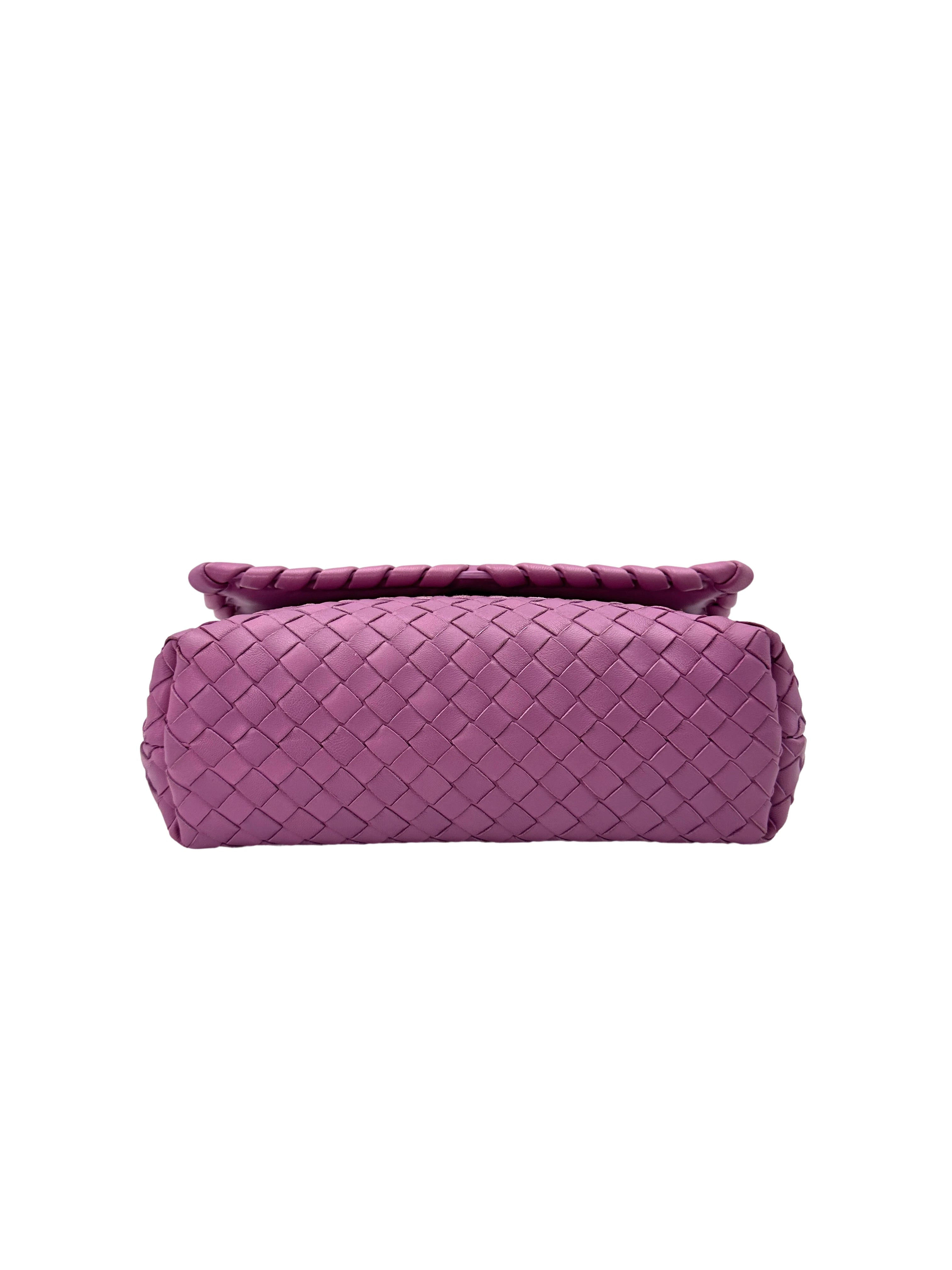 Bottega Veneta Olimpia Pink Intrecciato Leather Small Size Shoulder Bag BV116