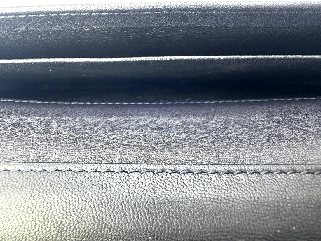 Bottega Veneta Black Intrecciato Weave Leather Long Wallet BV117