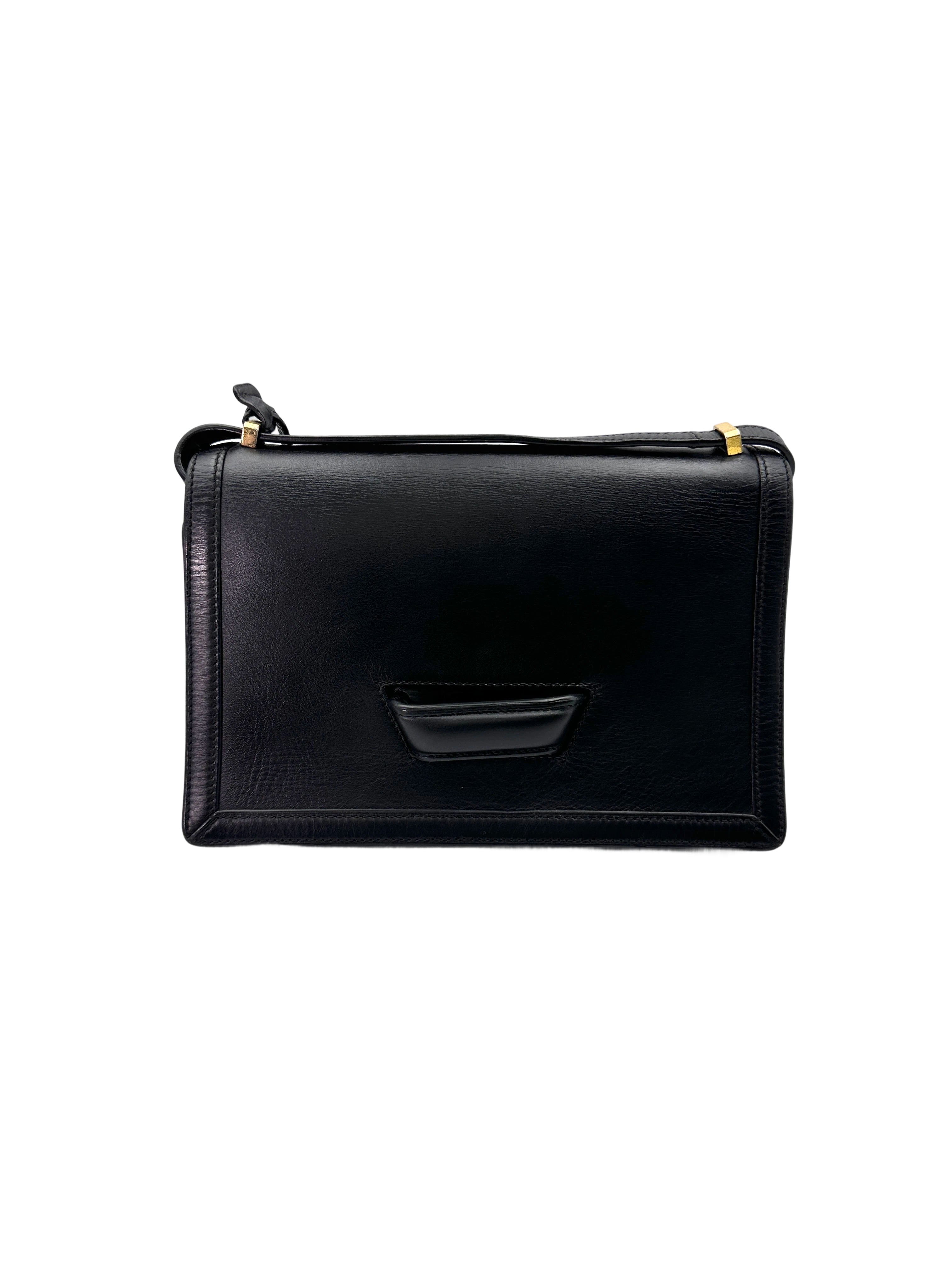 Loewe Barcelona Black Leather Medium Size Shoulder Bag LW79
