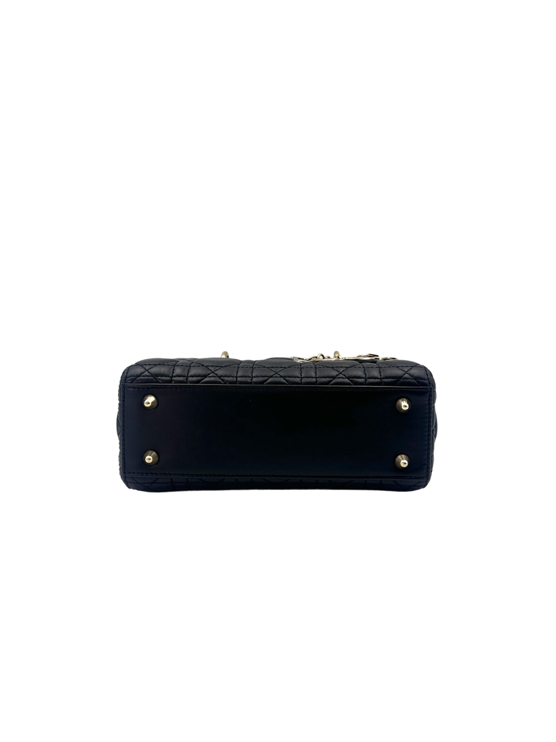 Christian Dior Lady Dior Black Cannage Lambskin Handle Bag With Customizable Shoulder Strap DR626