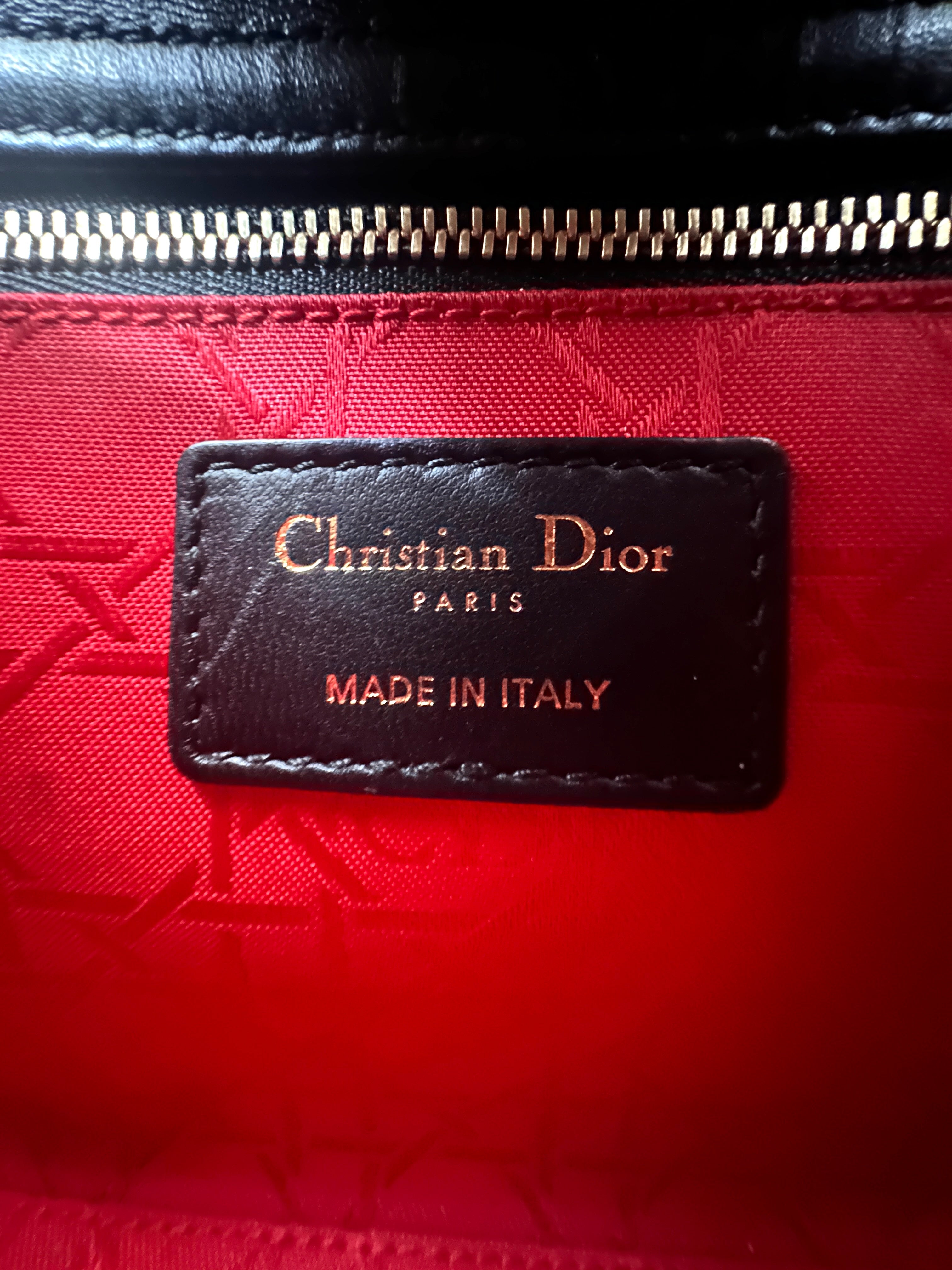 Christian Dior Lady Dior Black Cannage Lambskin Handle Bag With Customizable Shoulder Strap DR626