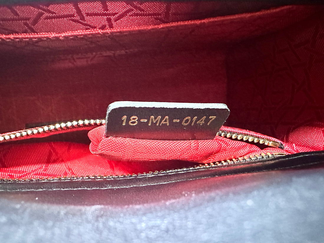 Christian Dior Lady Dior Black Cannage Lambskin Handle Bag With Customizable Shoulder Strap DR626