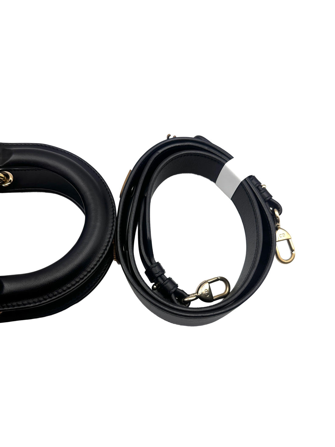 Christian Dior Lady Dior Black Cannage Lambskin Handle Bag With Customizable Shoulder Strap DR626