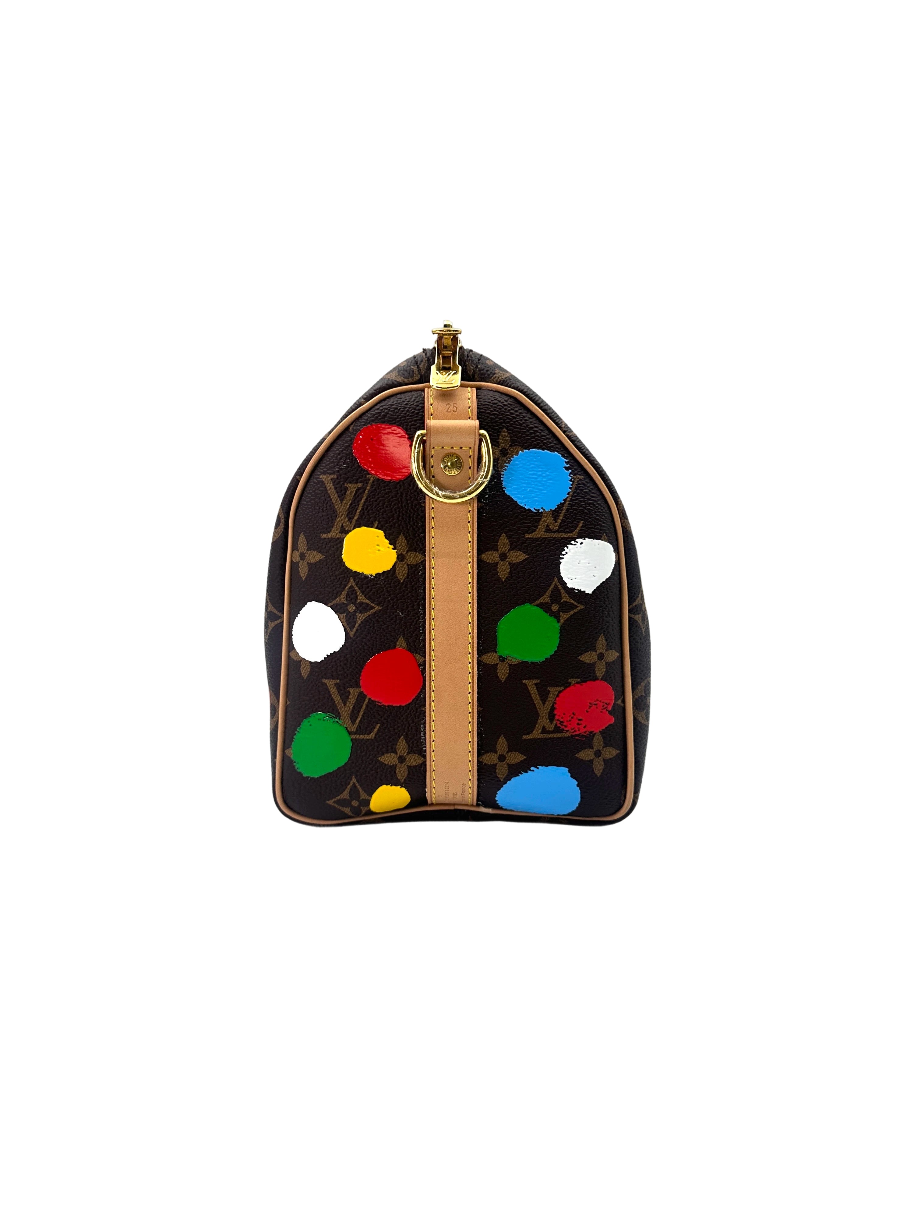 Louis Vuitton x Yayoi Kusama Speedy25 Monogram Printed Dots Handle Bag LV2329