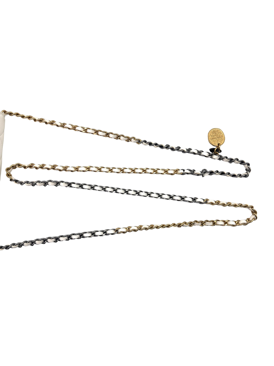 Chanel CoCo Clips White Quilted Leather Wallet On Chain With Gold Hardware(31***94) CC1642