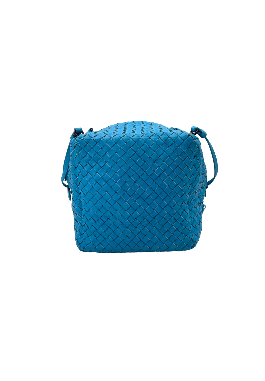 Bottega Veneta Nodini Blue Intrecciato Nappa Leather Shoulder Bag BV122