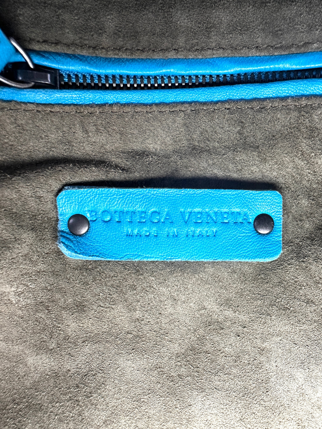 Bottega Veneta Nodini Blue Intrecciato Nappa Leather Shoulder Bag BV122