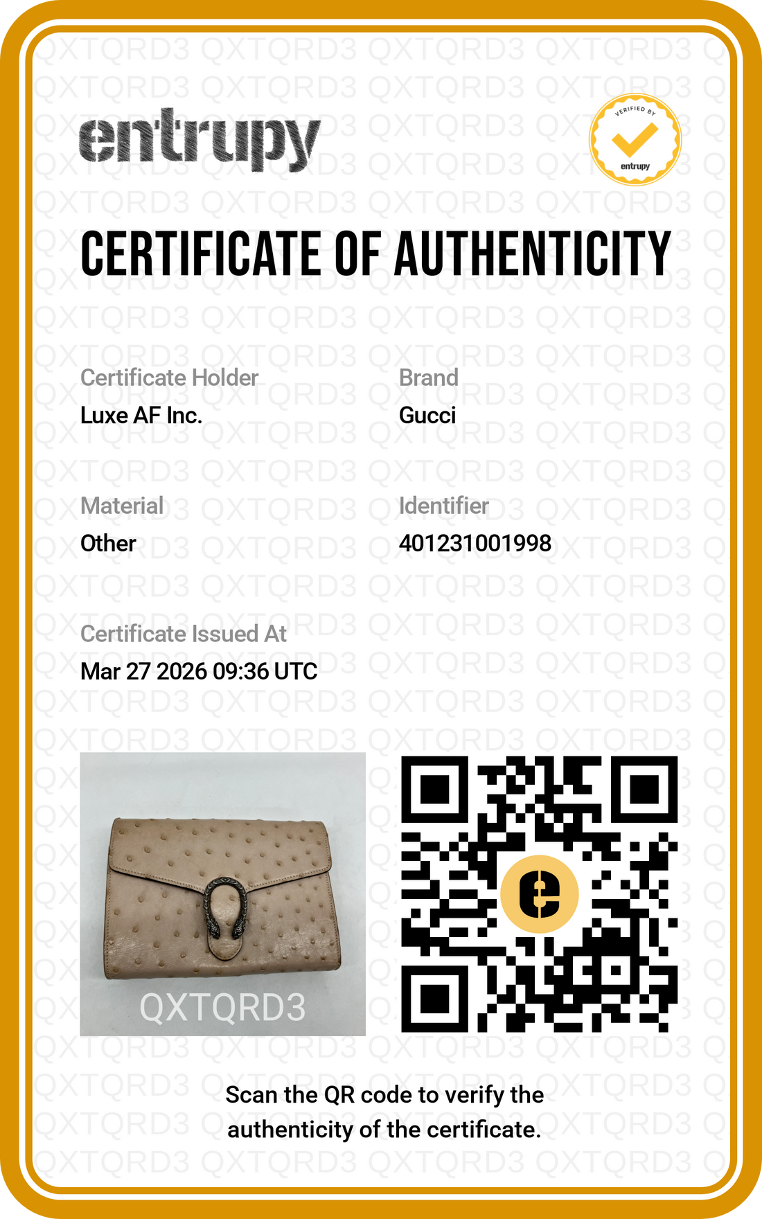 Gucci Dionysus Beige Ostrich Chain Shoulder Bag GG816