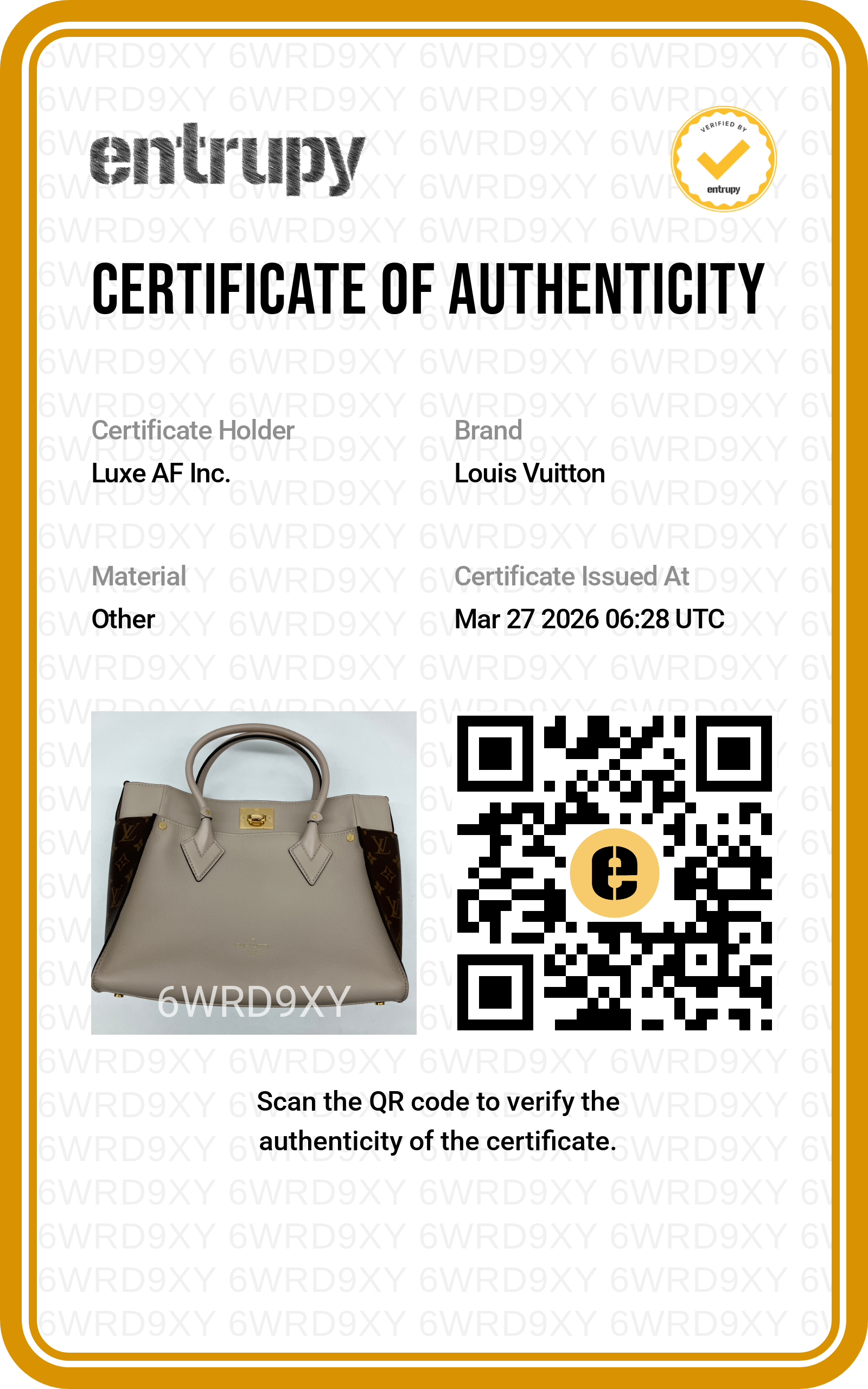 Louis Vuitton On My Side MM Beige Leather Tote Handle Bag LV2330