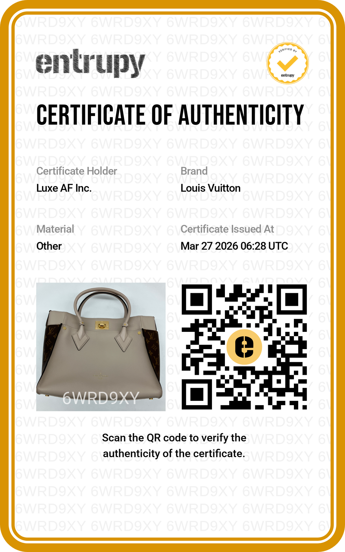 Louis Vuitton On My Side MM Beige Leather Tote Handle Bag LV2330