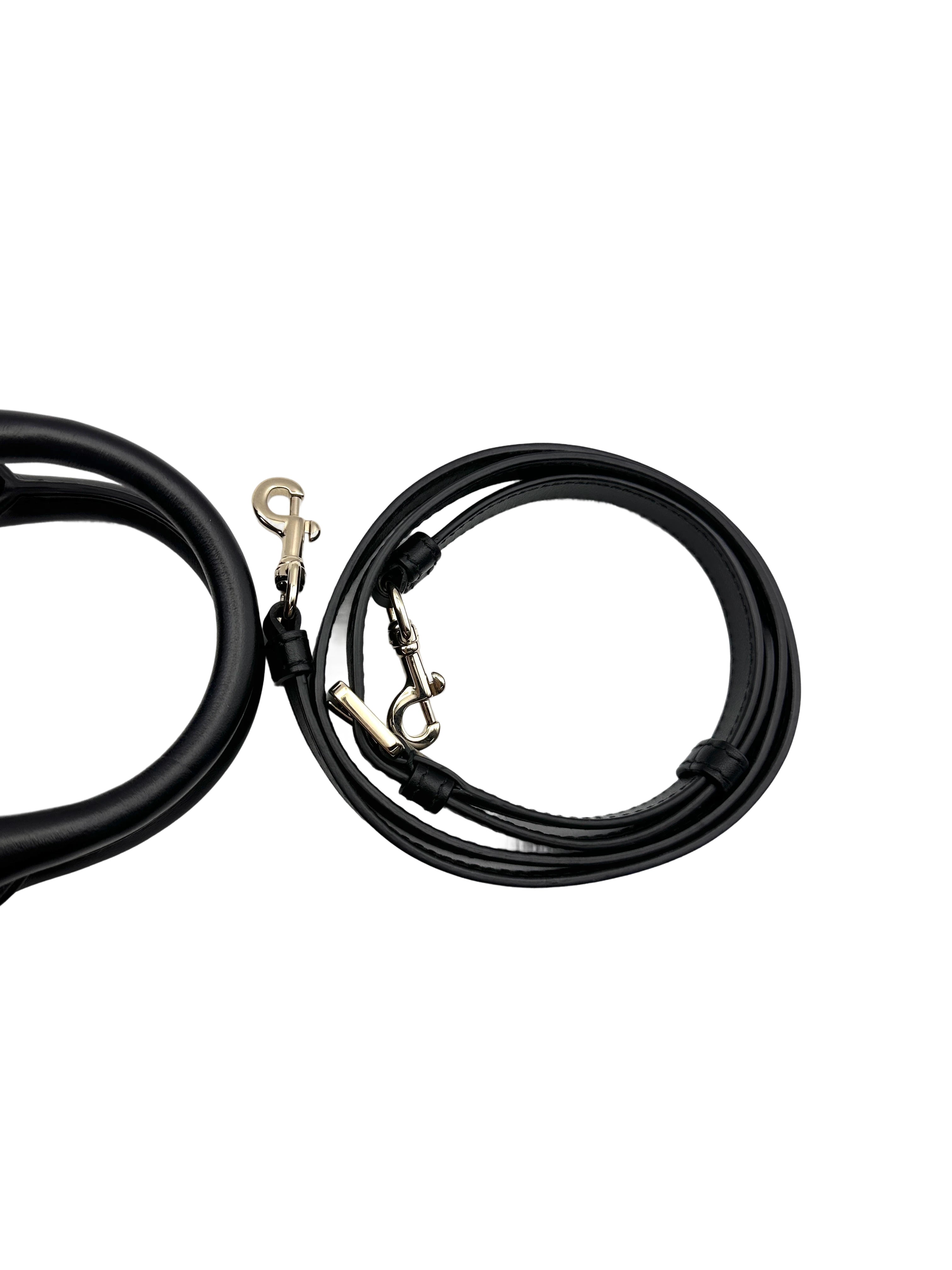 Christian Dior Book Tote Black Cannage Leather Handle Bag With Gold Charms DR627