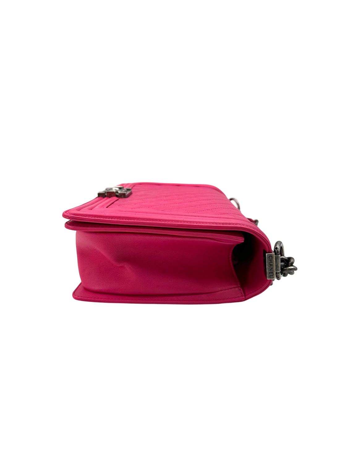 Chanel LeBoy Rose Red Quilted Leather Large Size Flap Bag With Aged Silver Buckle(19***11) CC1643