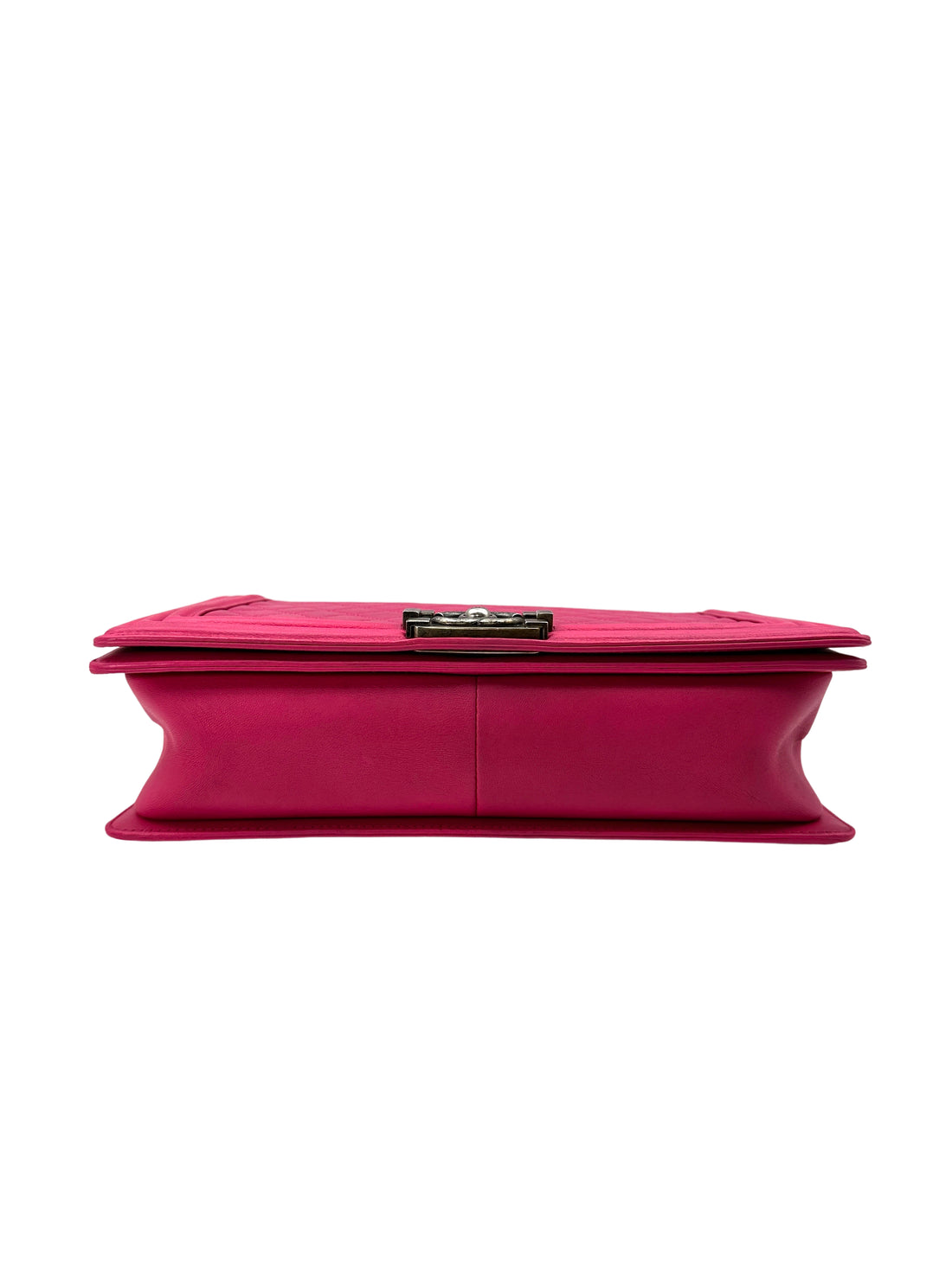 Chanel LeBoy Rose Red Quilted Leather Large Size Flap Bag With Aged Silver Buckle(19***11) CC1643