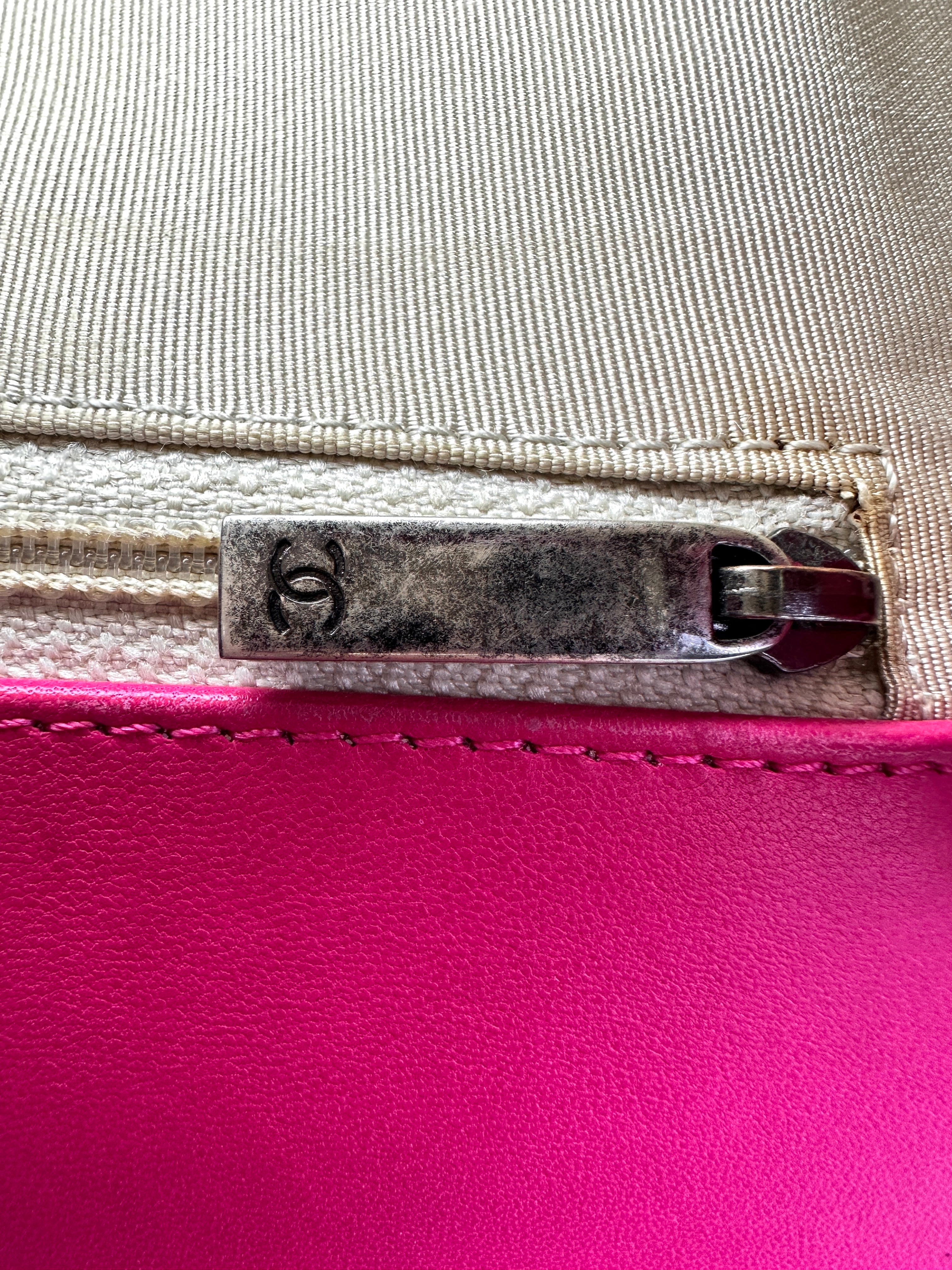 Chanel LeBoy Rose Red Quilted Leather Large Size Flap Bag With Aged Silver Buckle(19***11) CC1643