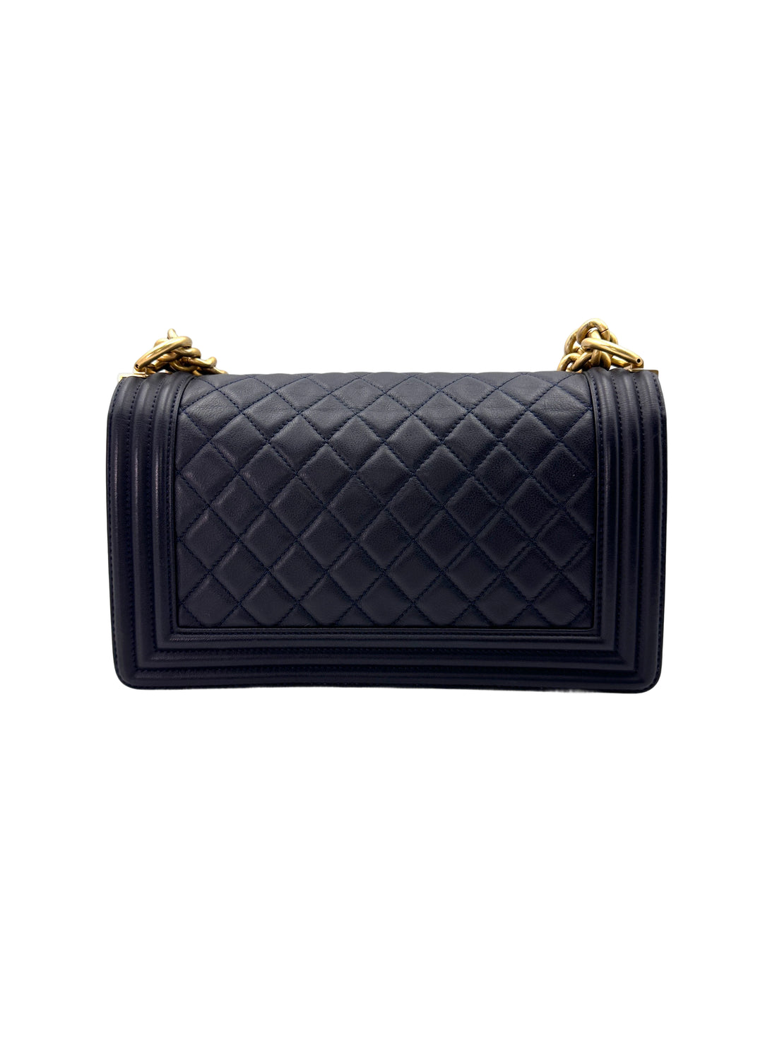 Chanel LeBoy Black Quilted Leather Flap Bag With Gold Buckle(26***42) IRIS097