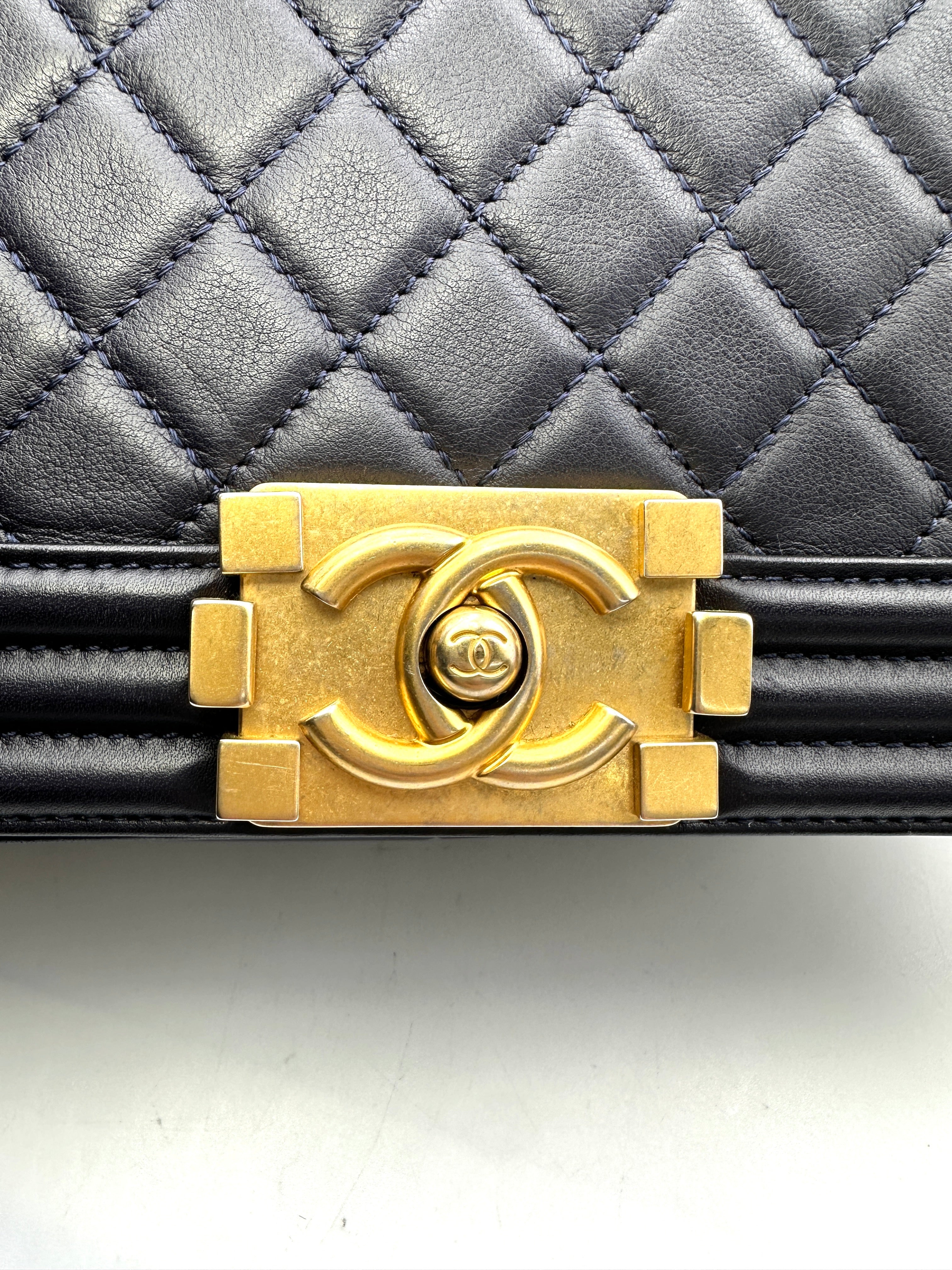 Chanel LeBoy Black Quilted Leather Flap Bag With Gold Buckle(26***42) IRIS097