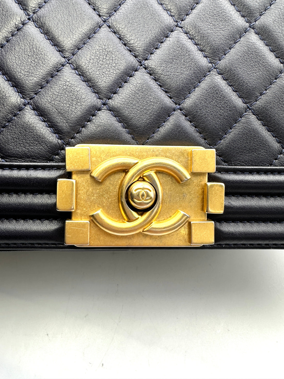 Chanel LeBoy Black Quilted Leather Flap Bag With Gold Buckle(26***42) IRIS097