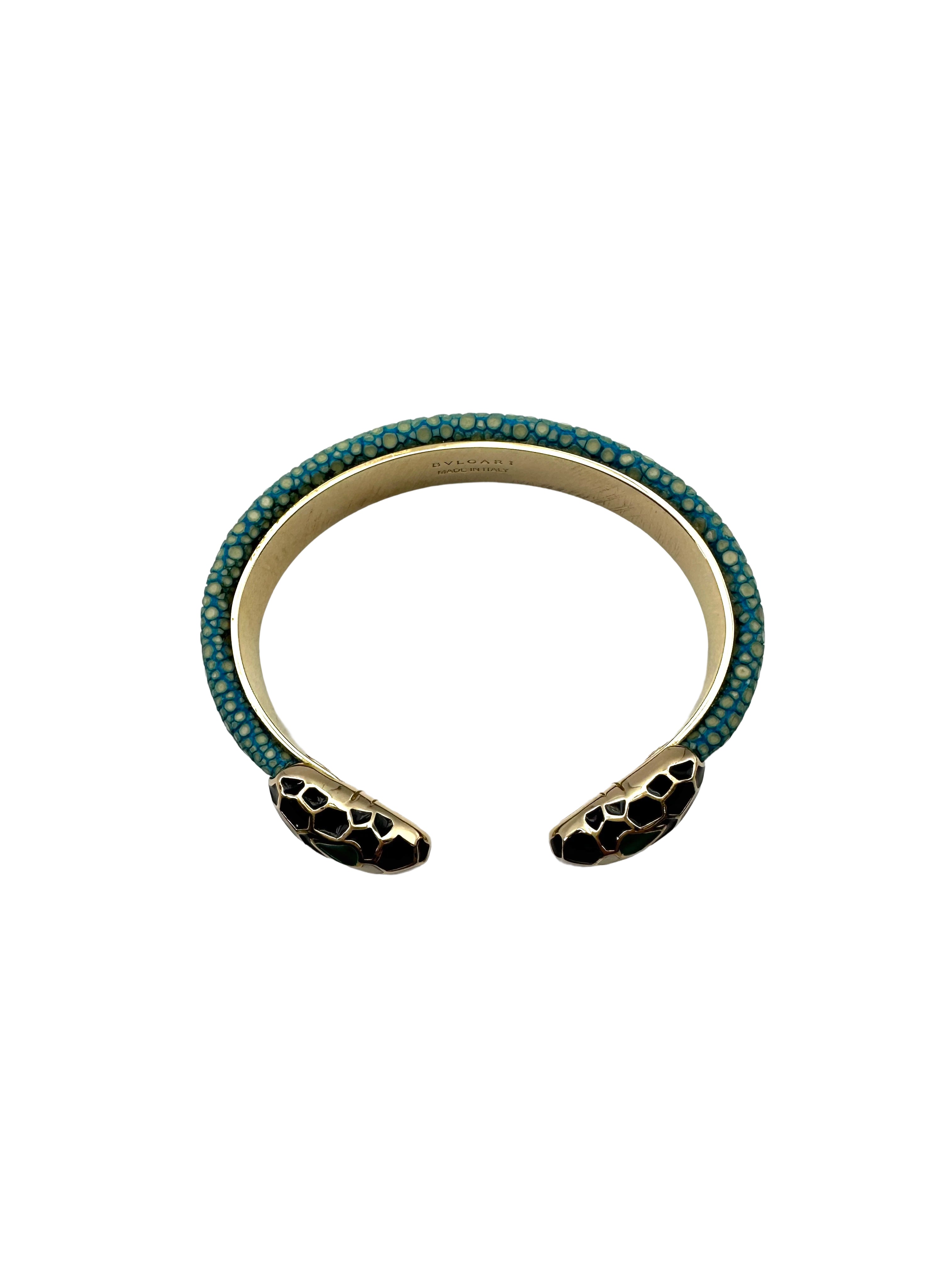 Bvlgari Serpenti Forever Green Double Snakehead Bracelet IRIS116