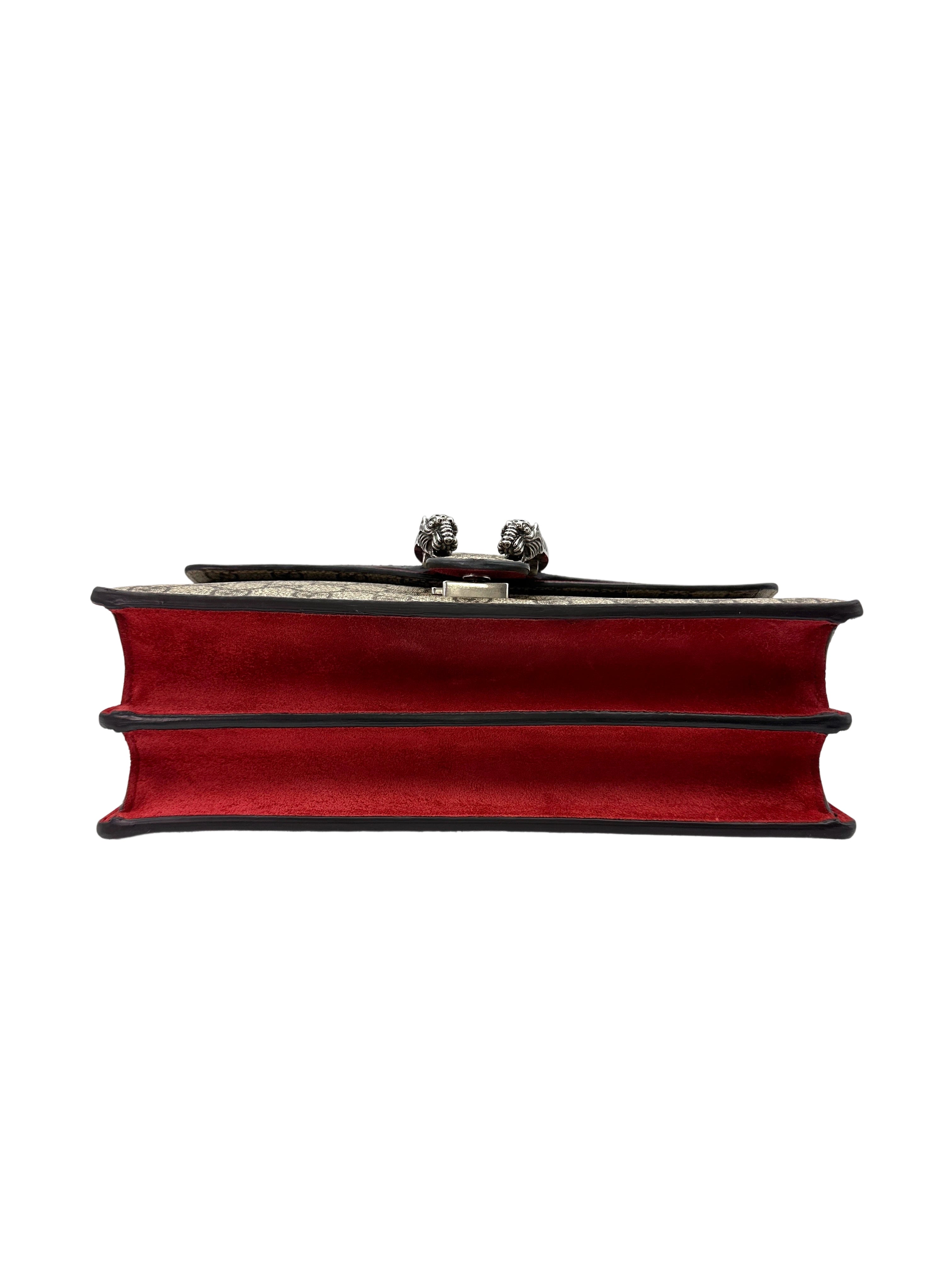 Gucci Dionysus GG Supreme Canvas Shoulder Bag With Red Trim GG818