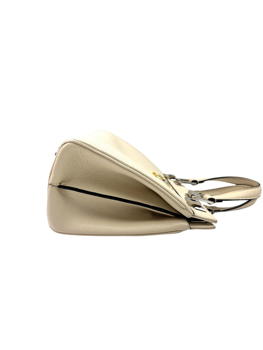 Gucci Zumi White Leather Small Size Top Handle Bag GG817