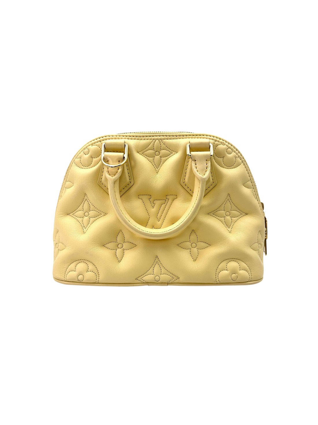 Louis Vuitton Alma Soft BB Bubblegram Yellow Quilted Leather Handle Bag LV2334