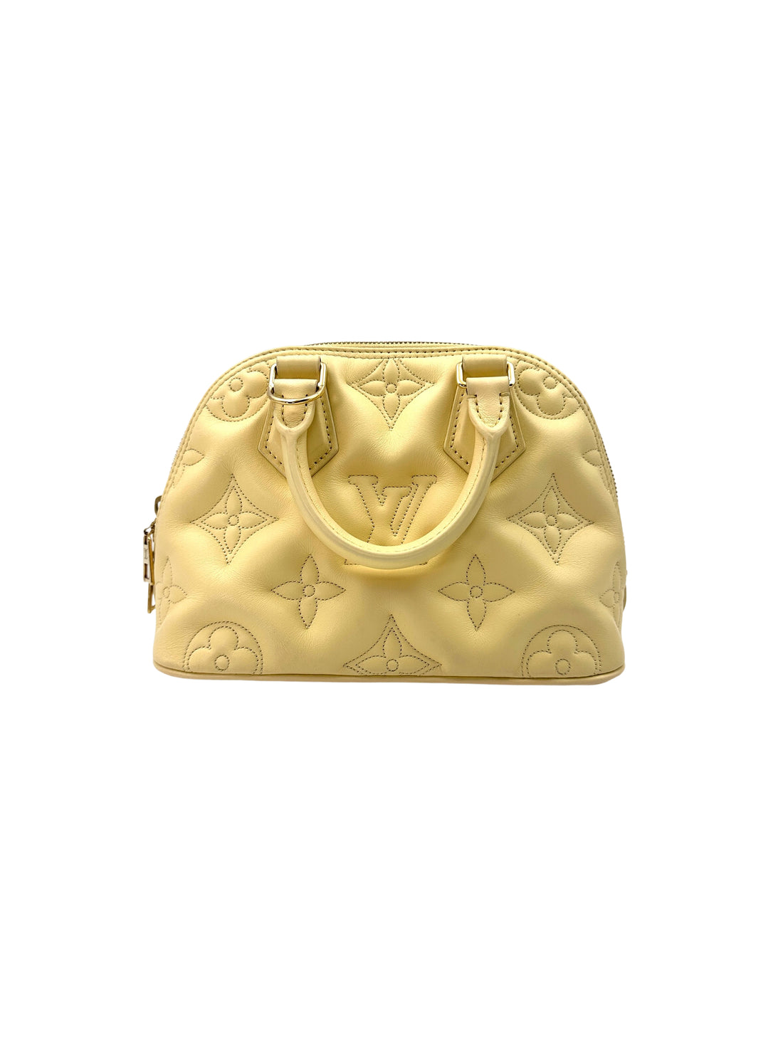 Louis Vuitton Alma Soft BB Bubblegram Yellow Quilted Leather Handle Bag LV2334
