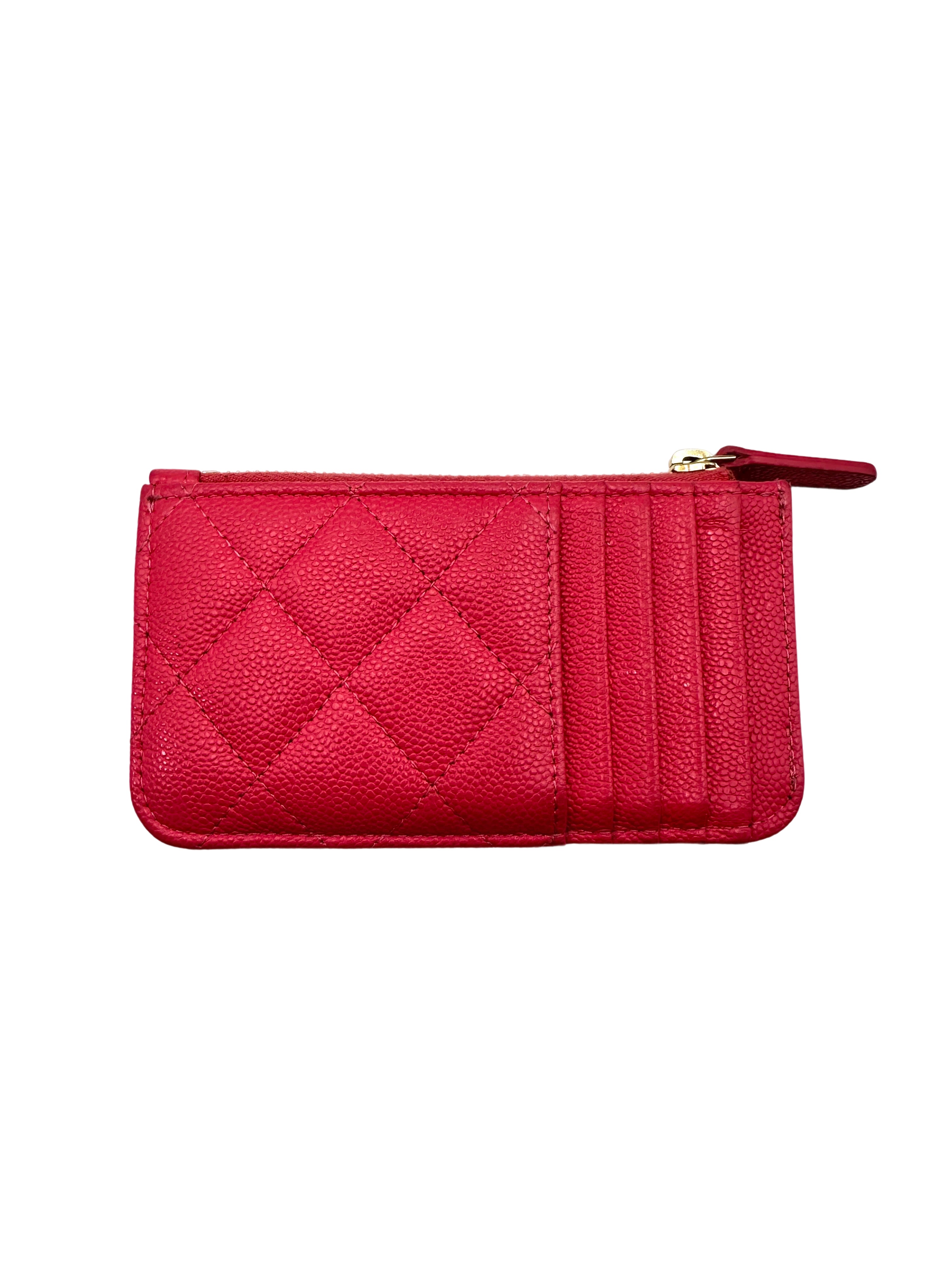 Chanel Classic Pink Quilted Leather Flap Zip Wallet(C8***LL) CC1645
